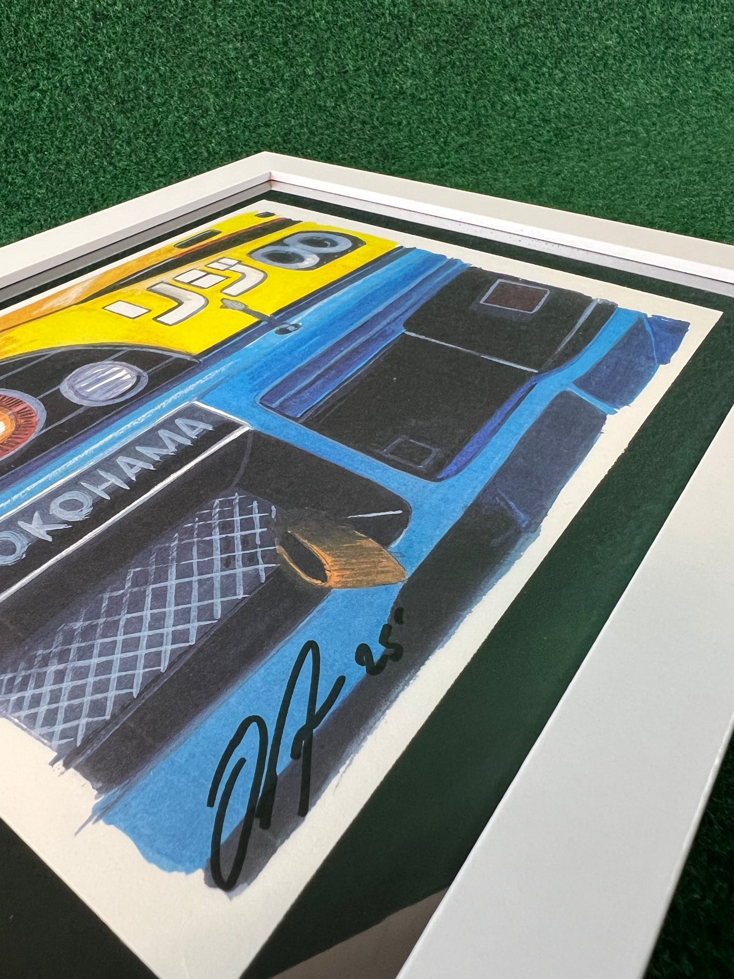 SPOON SPORTS Honda S2000 Racecar Rear Bumper Framed, Hand Drawn, Watercolor Painted & Signed Print