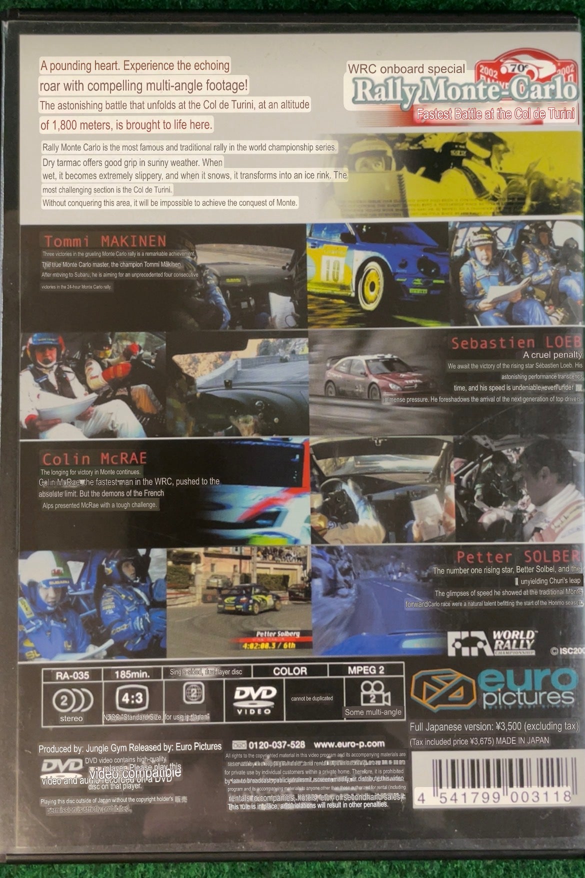 WRC DVD - Rally Monte-Carlo 2002 Onboard Camera DVD