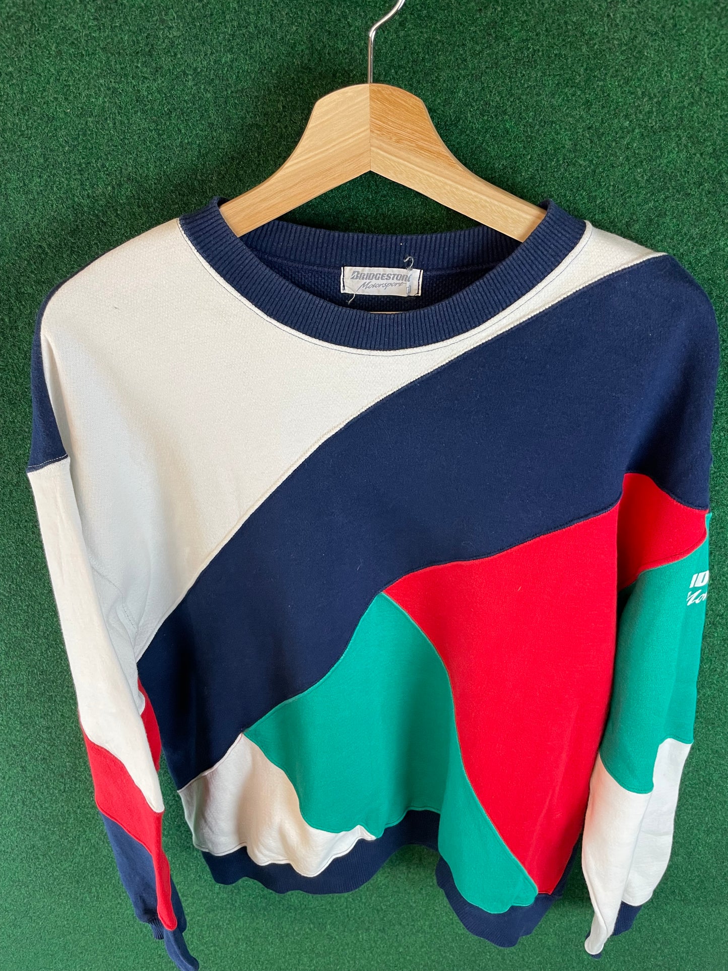 BRIDGESTONE Motorsport Cut and Sew Multicolor Vintage Sweatshirt
