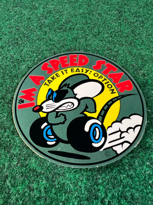 Option - Speed Star Mouse/Rat Cartoon Small Version Sticker