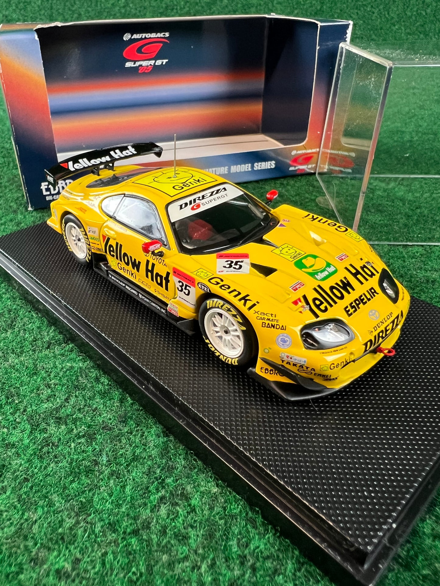 EBBRO 2004 JGTC & 2005 SuperGT Yellow Hat YMS Toyota Supra Set 1/43 Scale Diecast