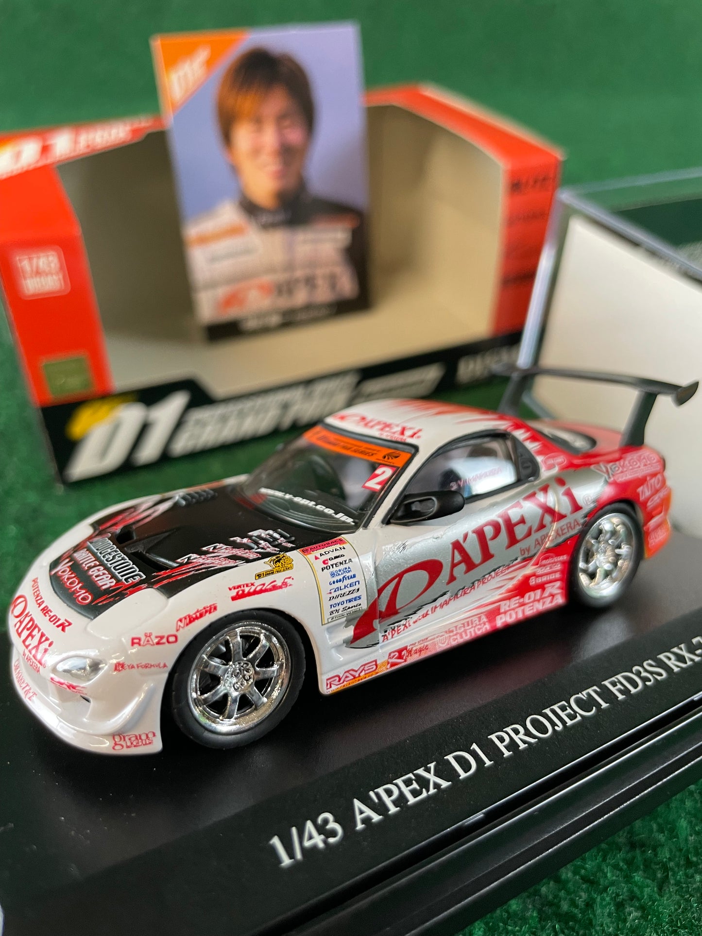 DISM D1 Grand Prix Memorial - 2005 A’pexi Mazda RX-7 1/43 Scale Diecast