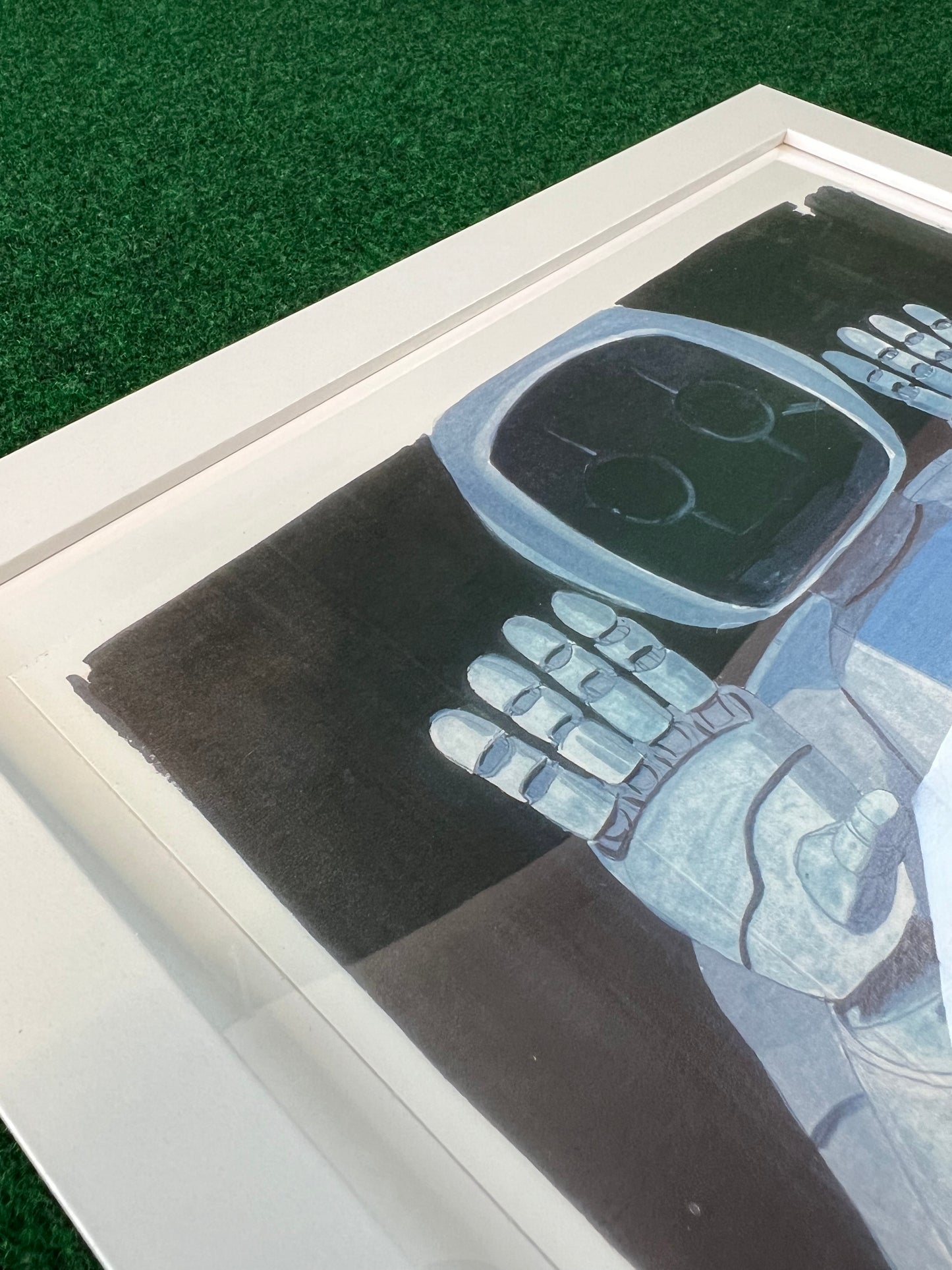 ASIMO Honda Robot Portrait Hand Drawn, Watercolor Painted & Signed Print