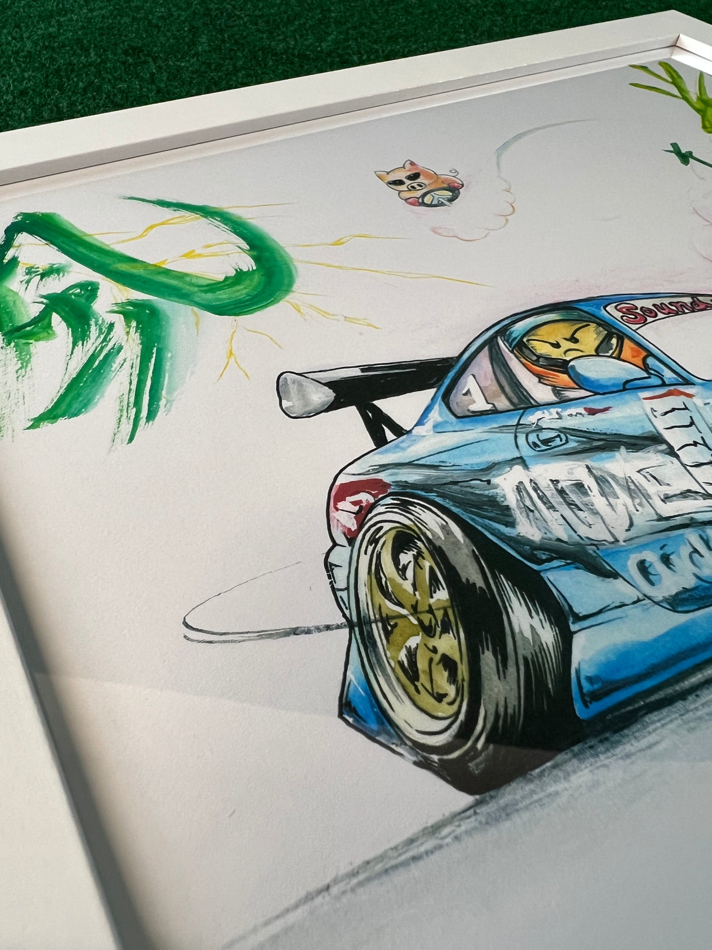 D1GP Nissan Silvia S15 GReddy Cockpit Yasuyuki Kazama Inspired Framed Car Art