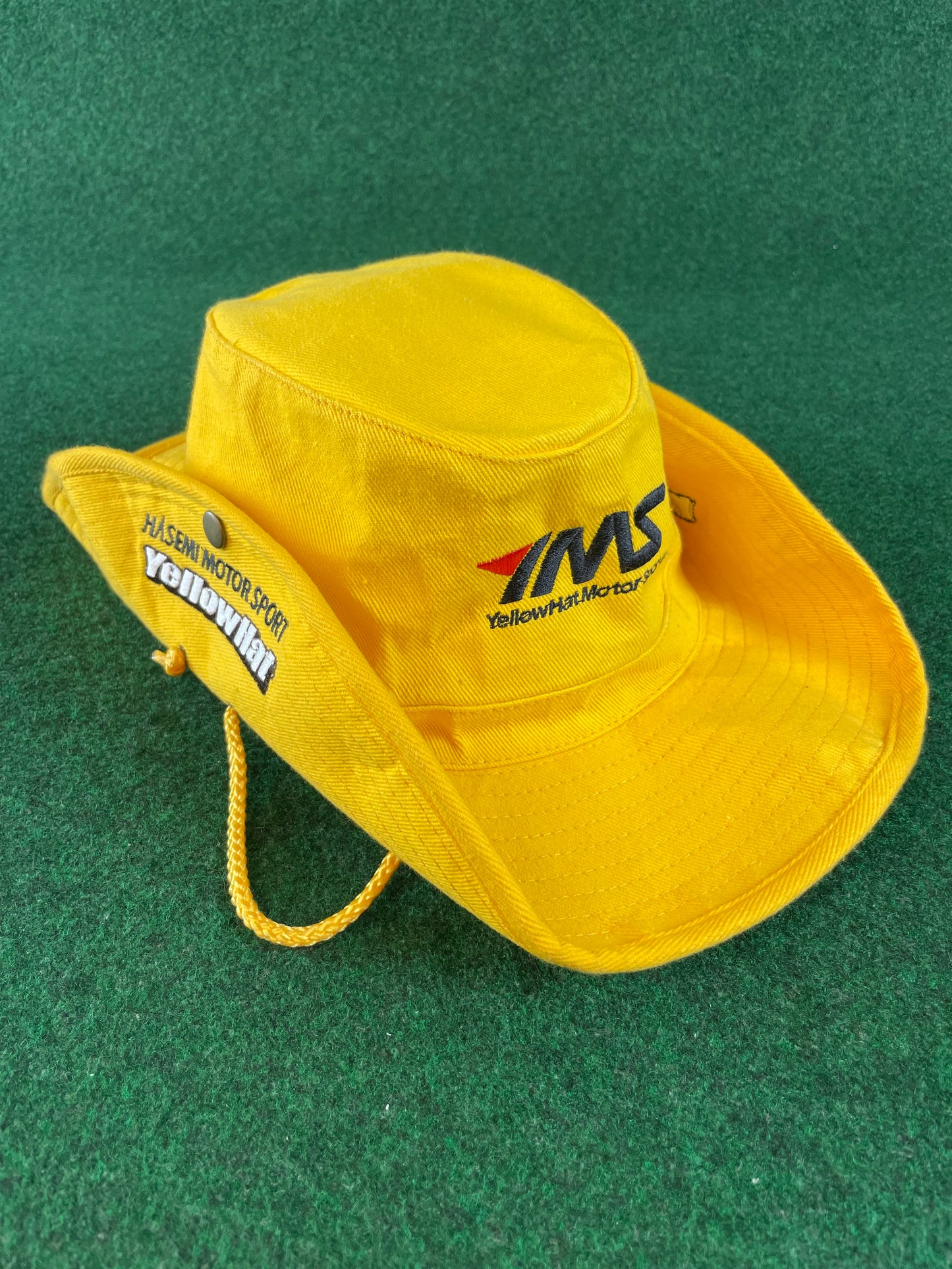 YMS SuperGT Yellow Hat & Hasemi Motor Sport Drawstring Bucket Hat