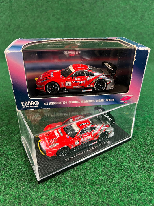 EBBRO SuperGT 2005 XANAVI Nismo & MOTUL PITWORK Nissan Fairlady Z SET - 1/43 Scale Diecast