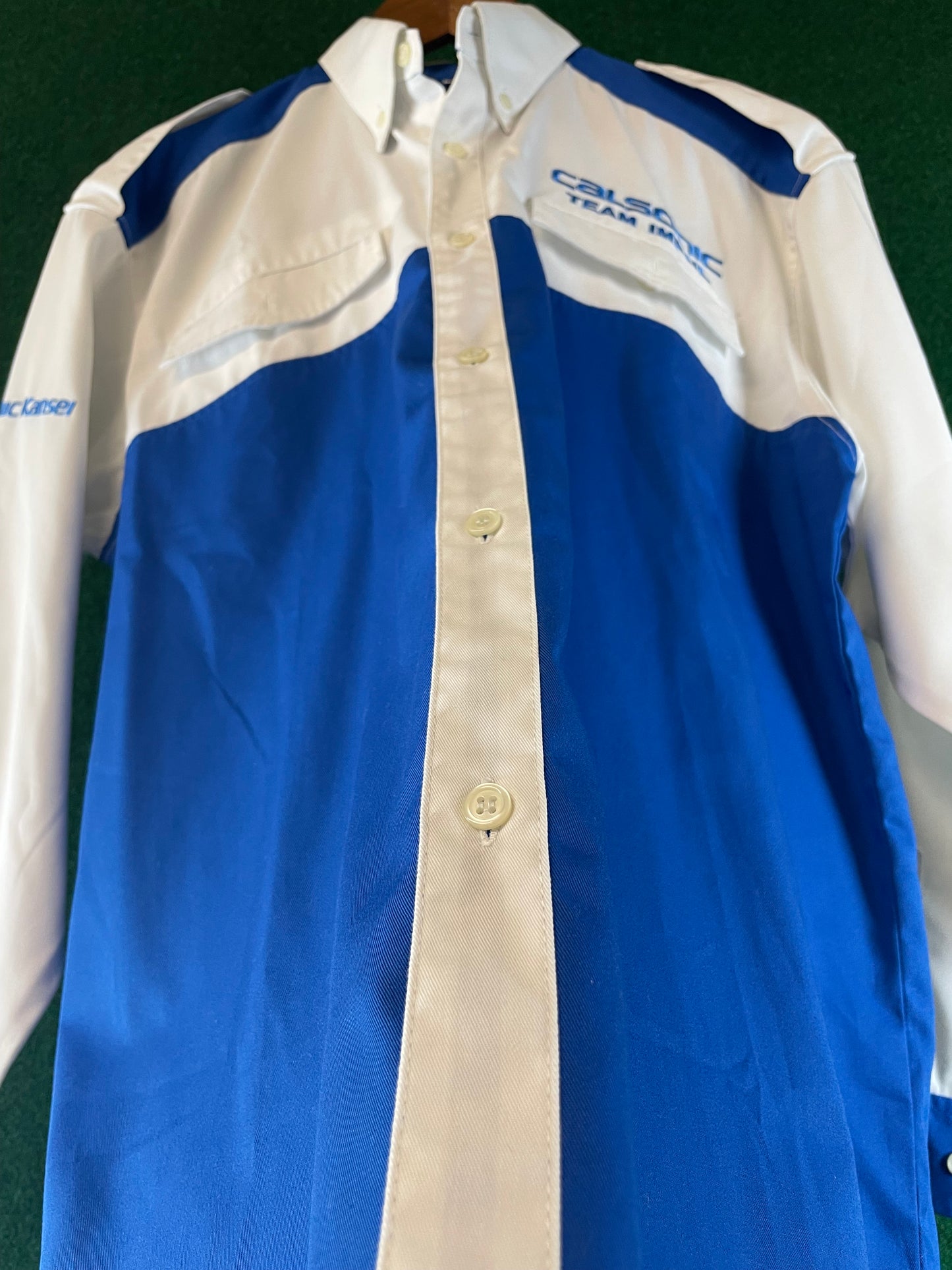 Calsonic Team IMPUL - Blue & White Long Sleeve Buttondown Crew Shirt