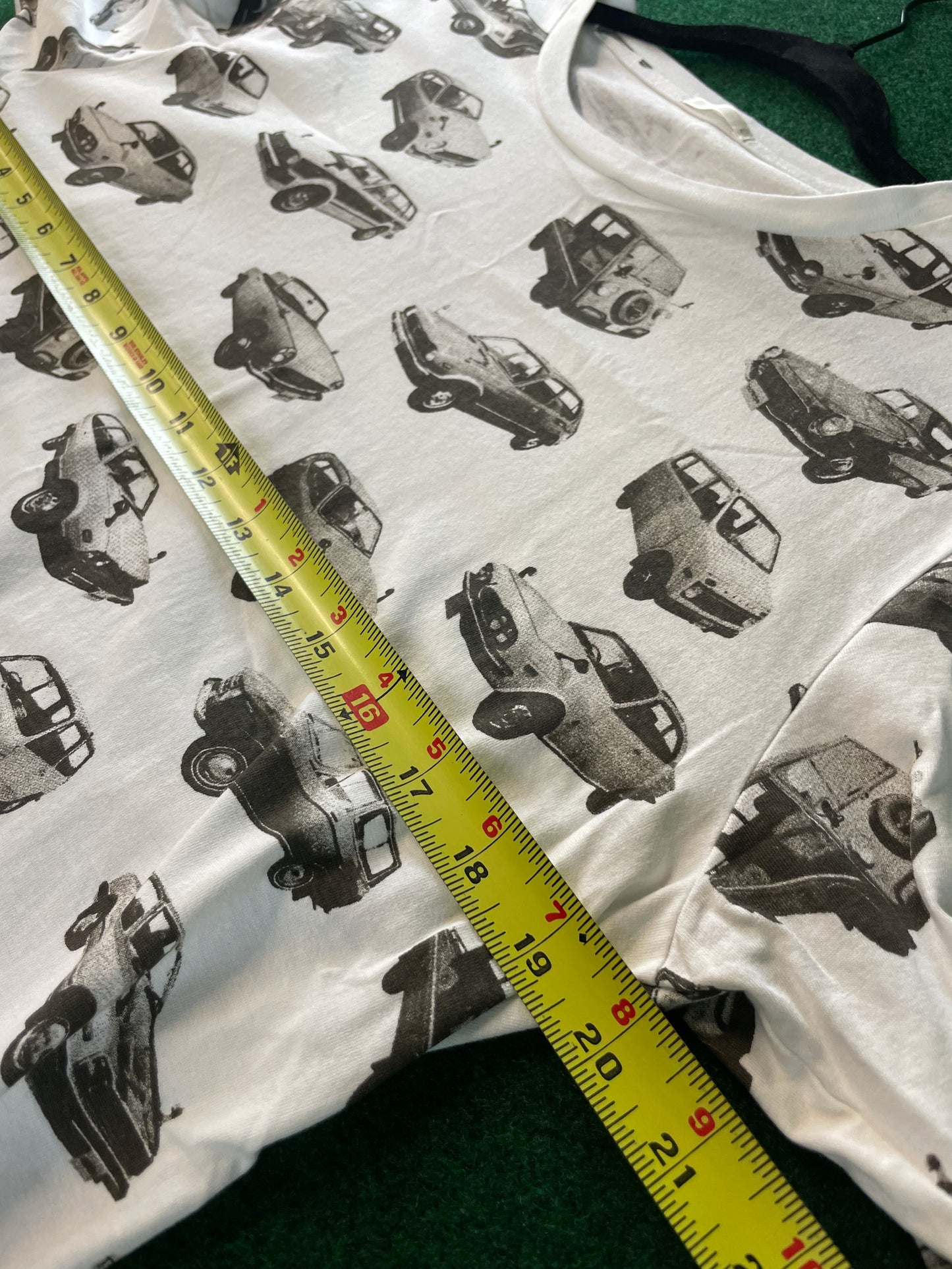 Honda x GU - Cars Pattern White Short Sleeve T-Shirt
