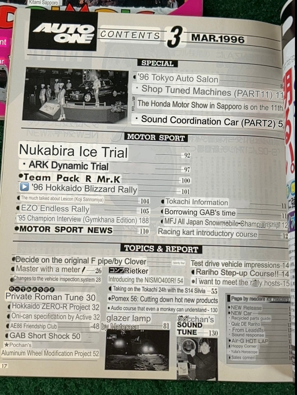 Auto One (Hokkaido) Magazine March & April 1996 Set