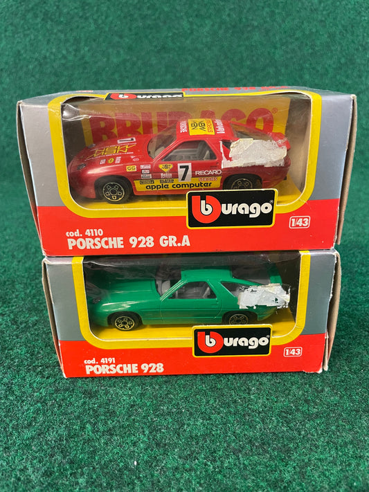 burago Porsche 928 Toy Car Diecast Set