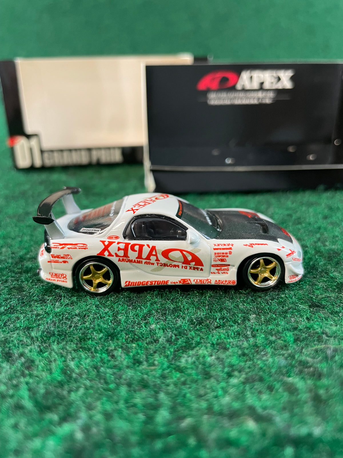 Hotworks 2002 D1GP A’PEX Youichi Imamura Mazda RX7 FD3S 1/64 Scale Diecast