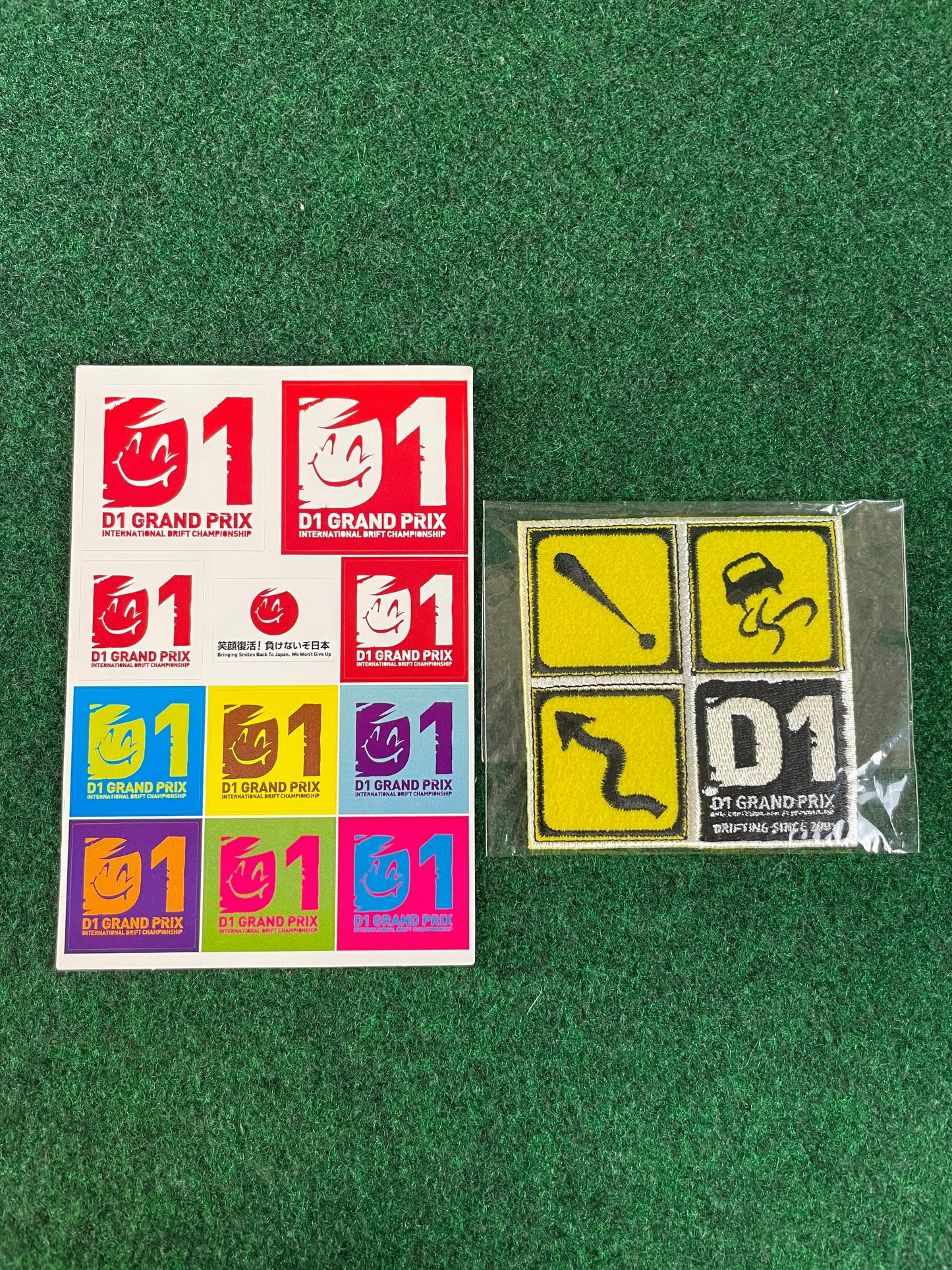 D1GP - D1 Grand Prix Drift Event Sticker Sheet and Iron On Patch Set
