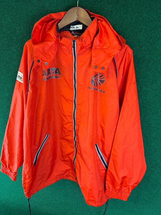 Autobacs Orange Windbreaker Jacket with Removeable Hood