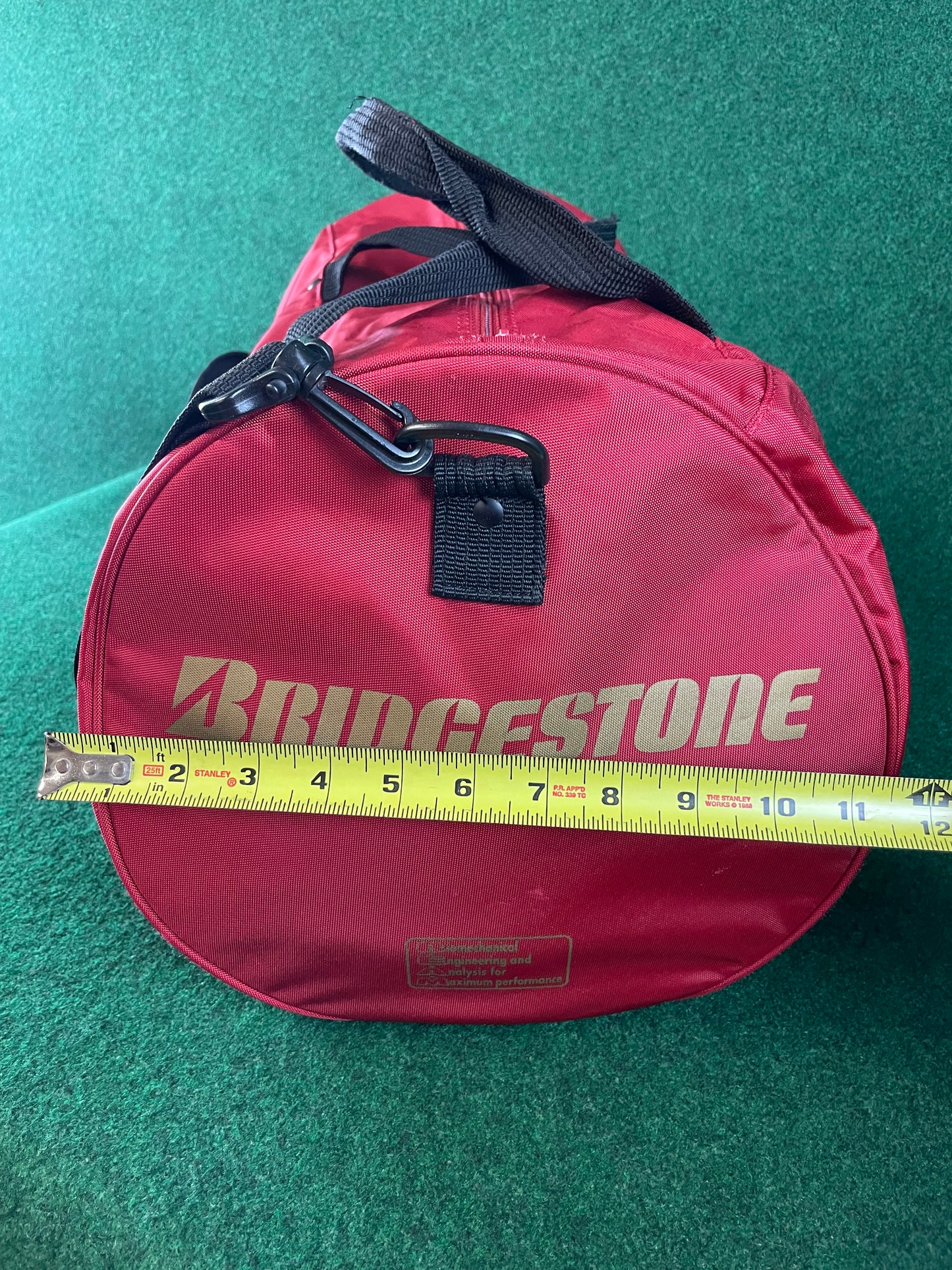 BRIDGESTONE - BEAM Vintage Burgundy w/ Gold Lettering Red Duffle Bag