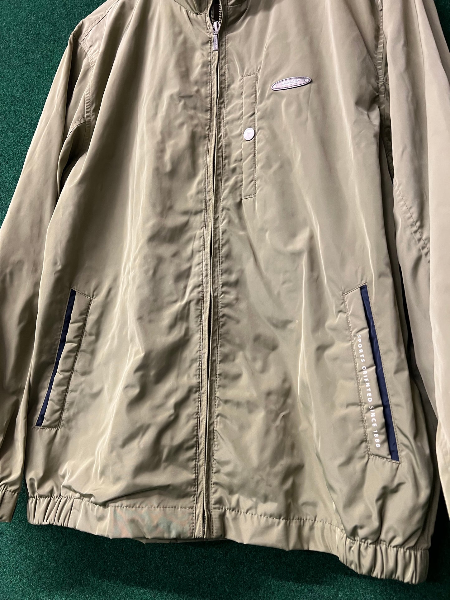 DUNLOP Motorsport -“Sports Oriented Since 1888” Olive Green Windbreaker Zip Up Jacket - LL