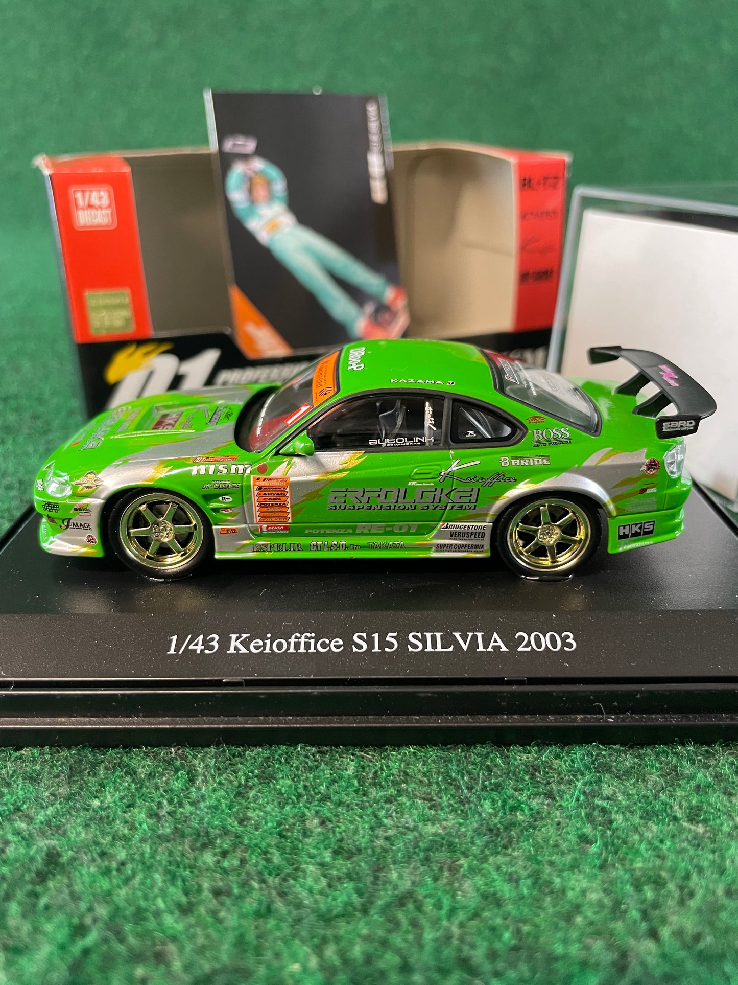 DISM D1 Grand Prix Memorial - 2003 Kei Office Nissan Silvia S15 #1 Car 1/43 Scale Diecast