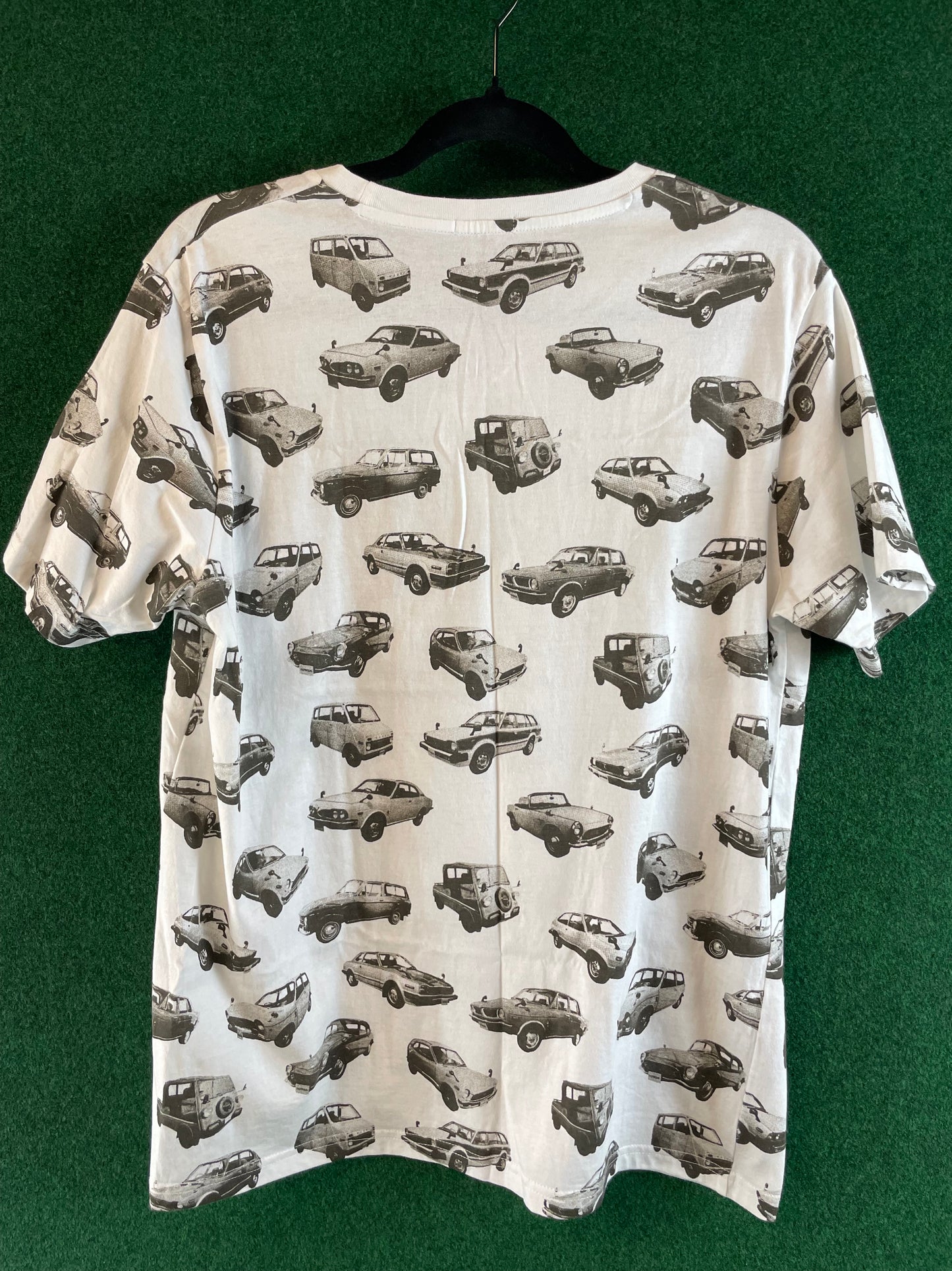Honda x GU - Cars Pattern White Short Sleeve T-Shirt