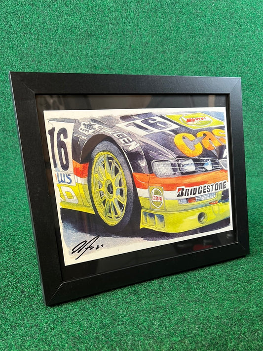 JTCC Castrol Mugen Bridgestone Honda Accord Front Headlight and Wheel View Framed Print
