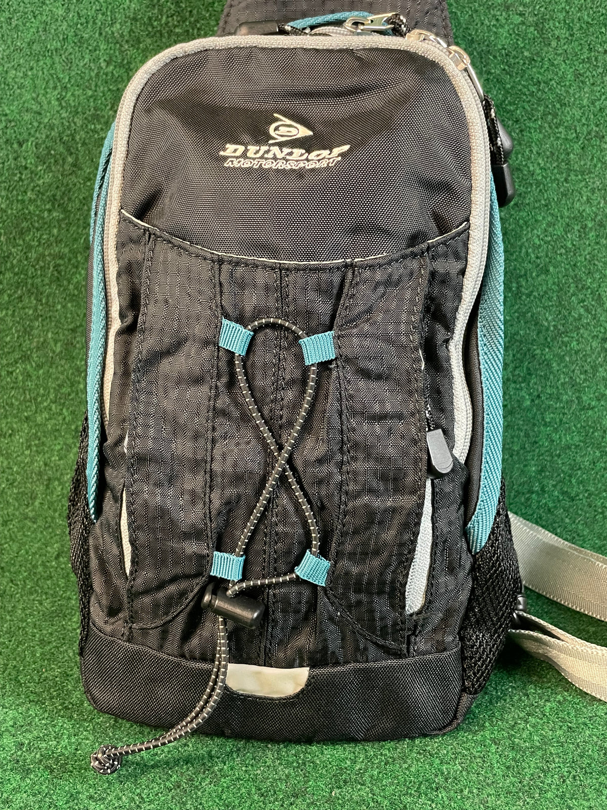 DUNLOP Motorsport - Black/Grey/Teal Mini Shoulder Messenger Travel Bag