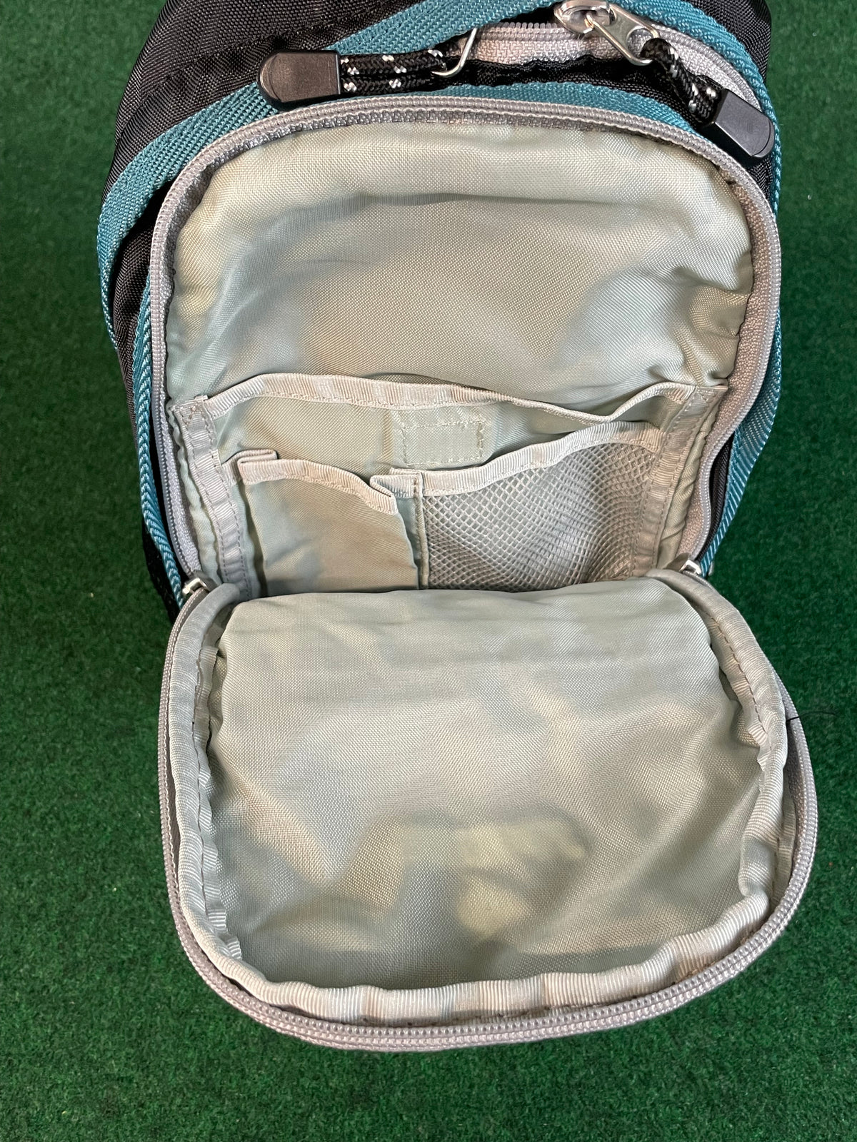 DUNLOP Motorsport - Black/Grey/Teal Mini Shoulder Messenger Travel Bag