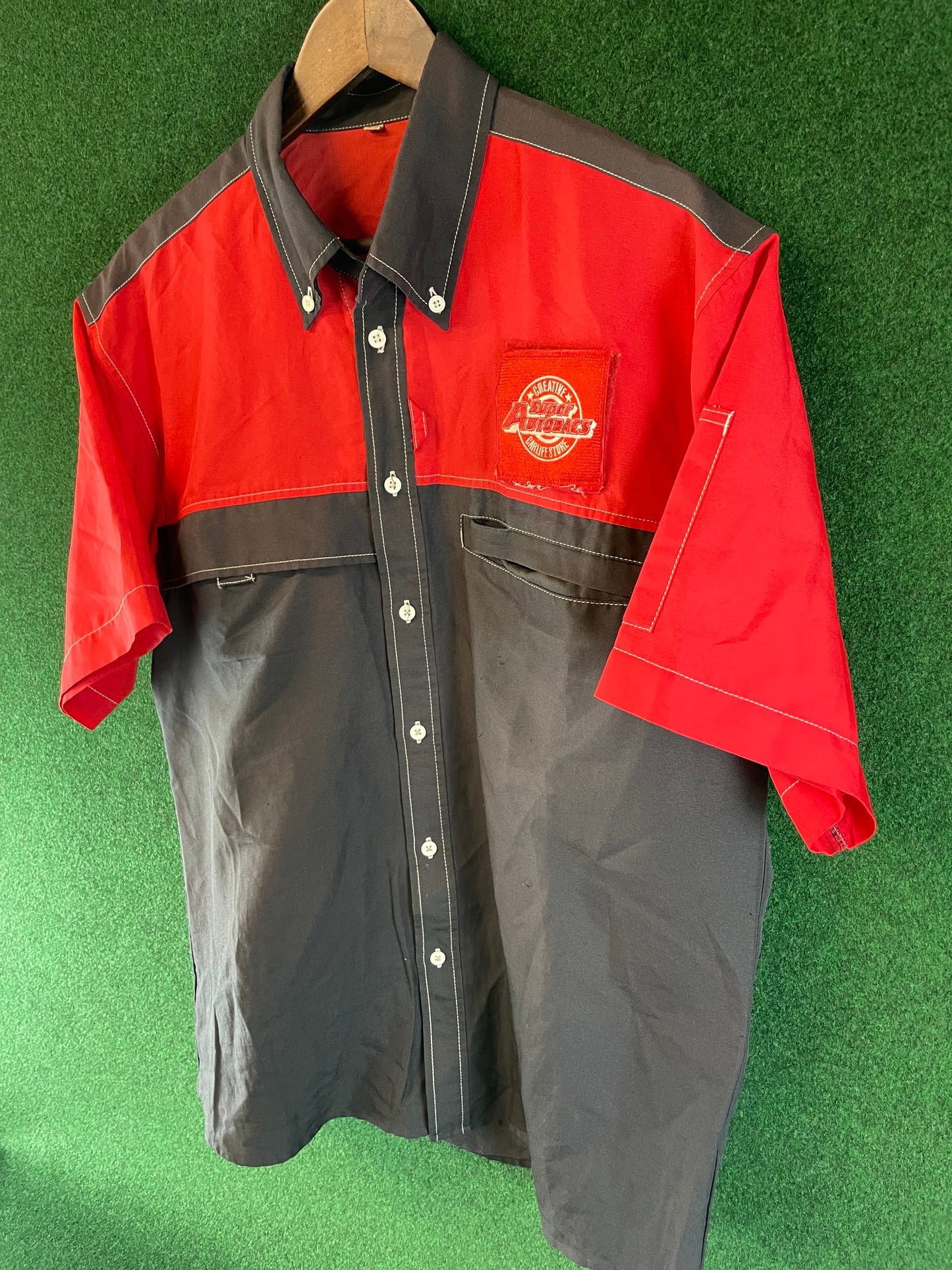Super Autobacs - Employee Button Down Short Sleeved Shirt