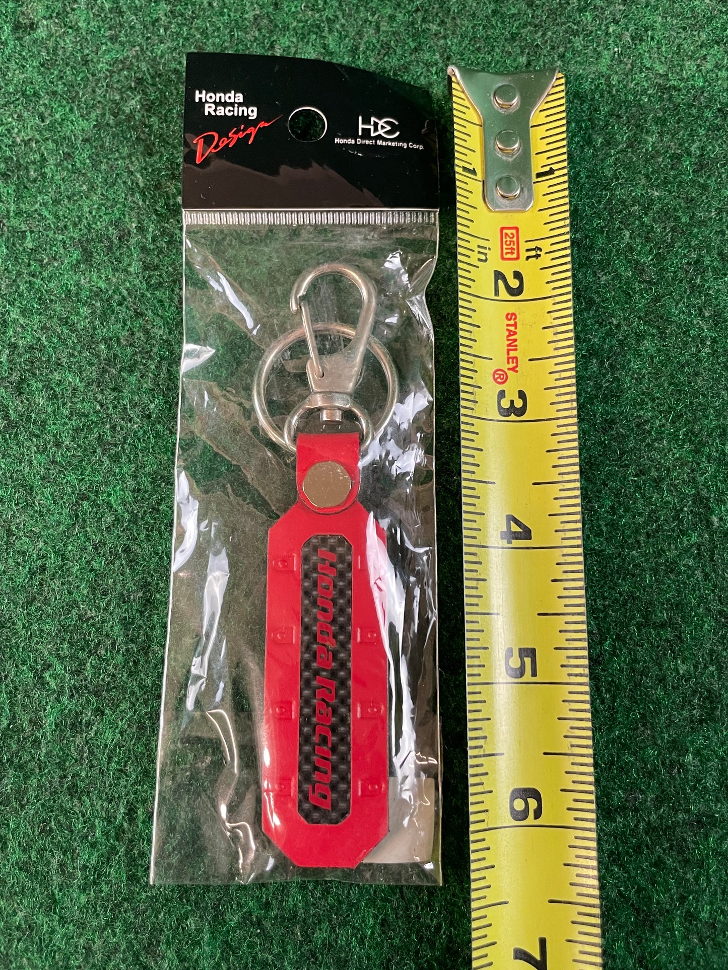 Honda Racing - Red/Black Leather & Carbon Fiber Keychain