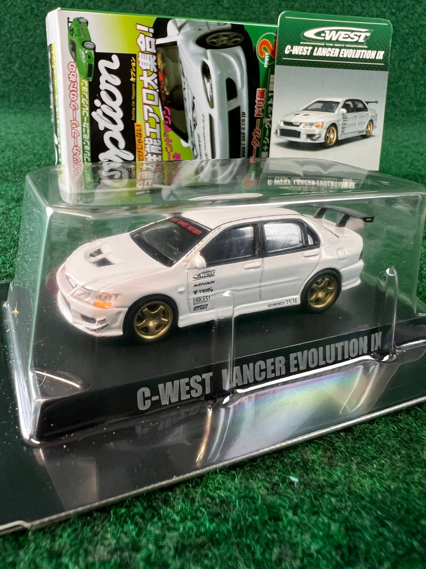Aoshima - Option C-West Mitsubishi Lancer Evo IX (White) 1/64 Scale Diecast Car
