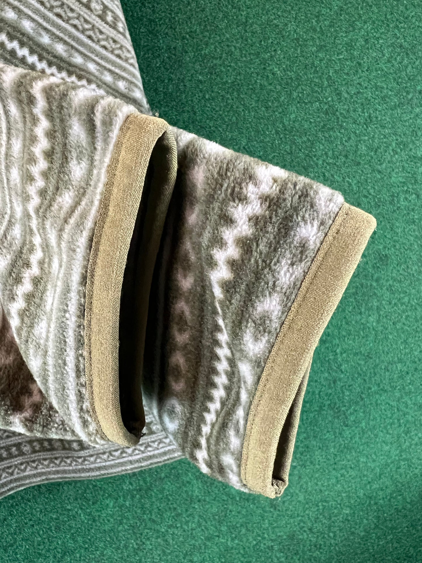 DUNLOP Motorsport - Green/Tan Patterned Fleece Zip Up Jacket - 3L