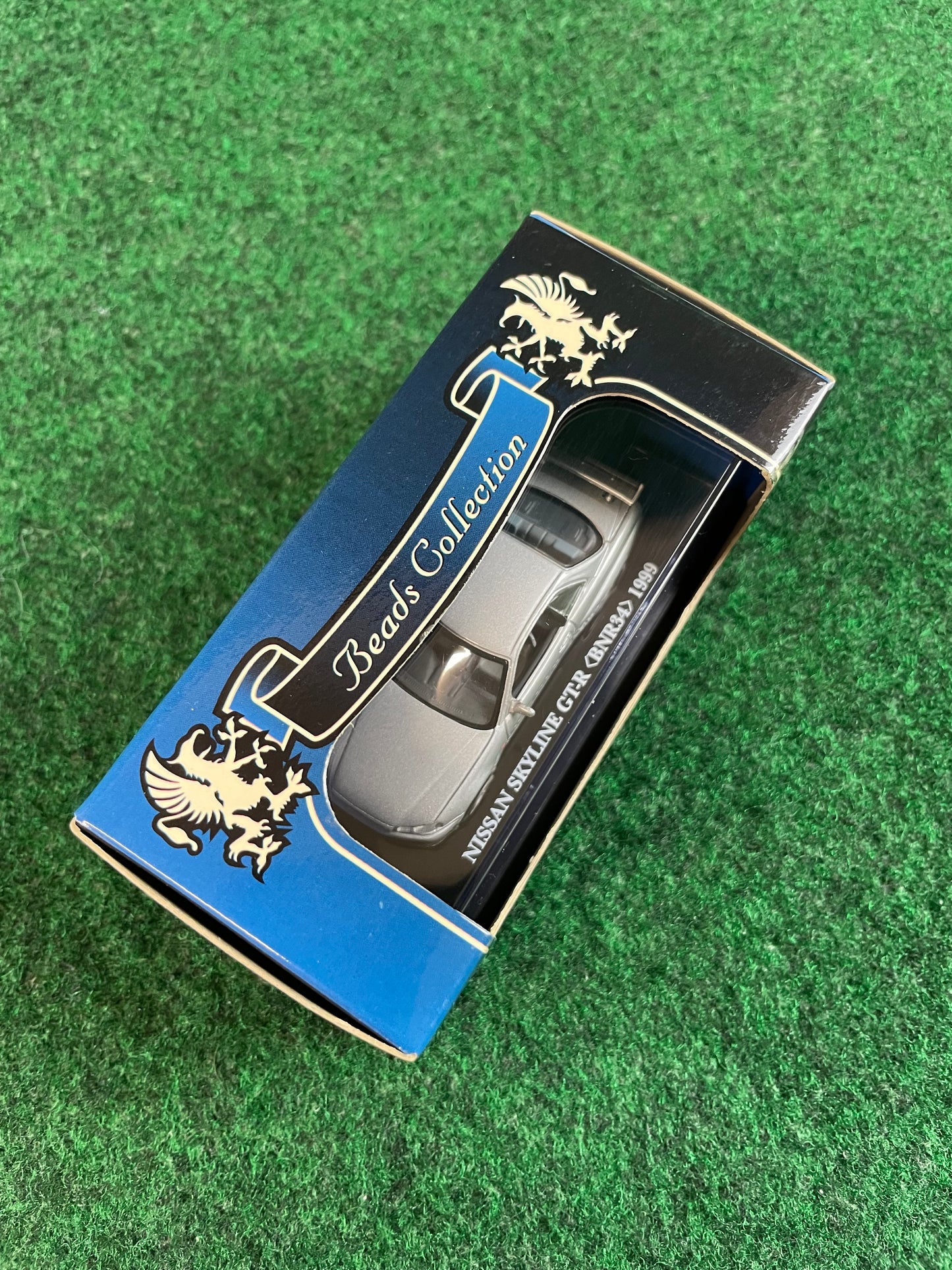 KYOSHO - Beads Collection Silver 1999 Nissan Skyline R34 GT-R 1/64 Scale Diecast