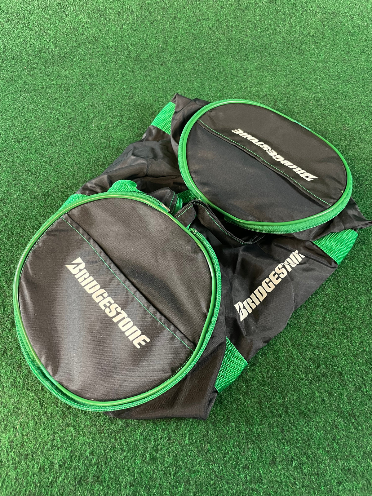 BRIDGESTONE - Black & Green Mini Collapsible Duffle Bag