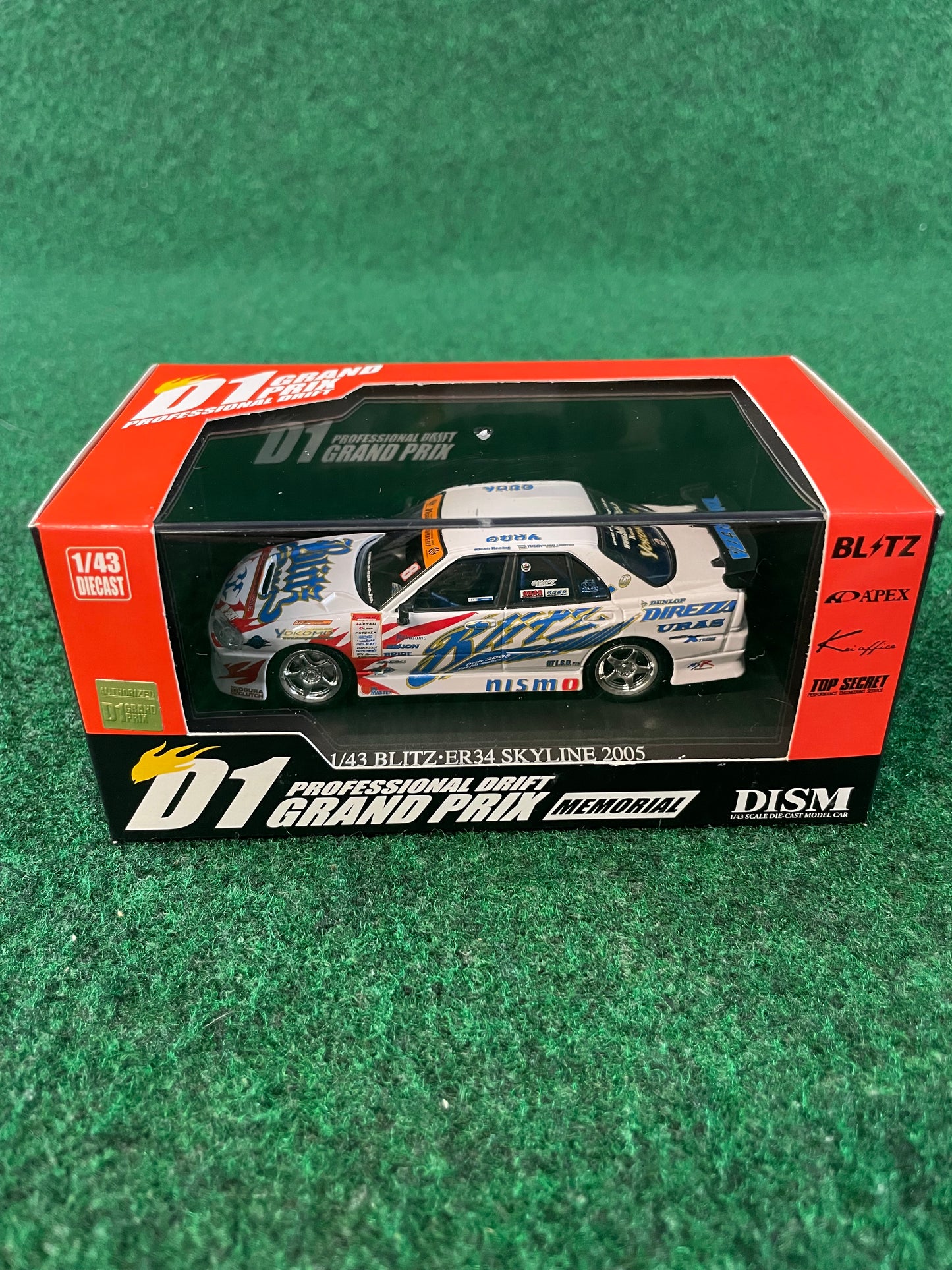 DISM D1 Grand Prix Memorial - 2005 Blitz Nissan Skyline ER34 1/43 Scale Diecast
