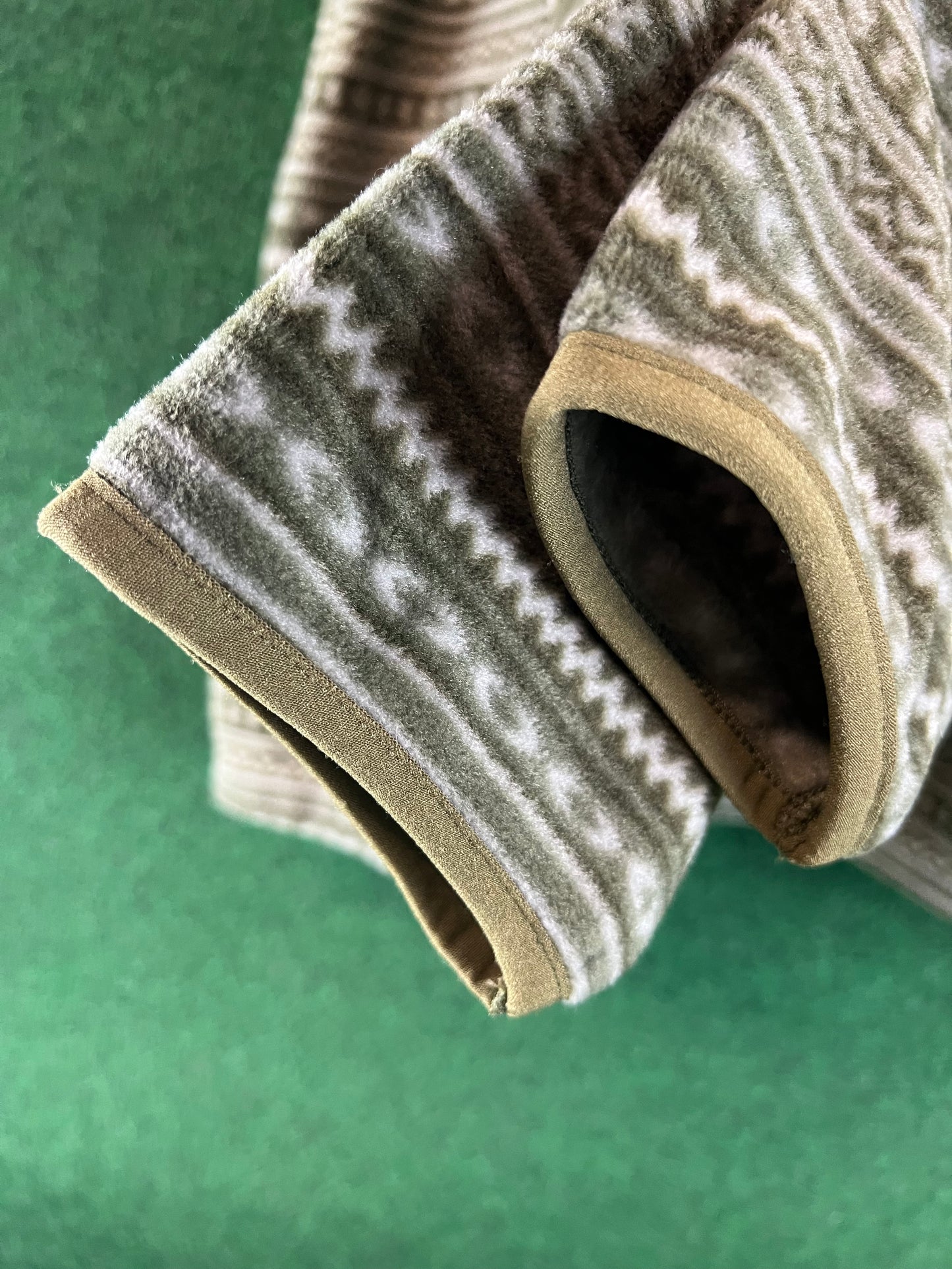 DUNLOP Motorsport - Green/Tan Patterned Fleece Zip Up Jacket - 3L