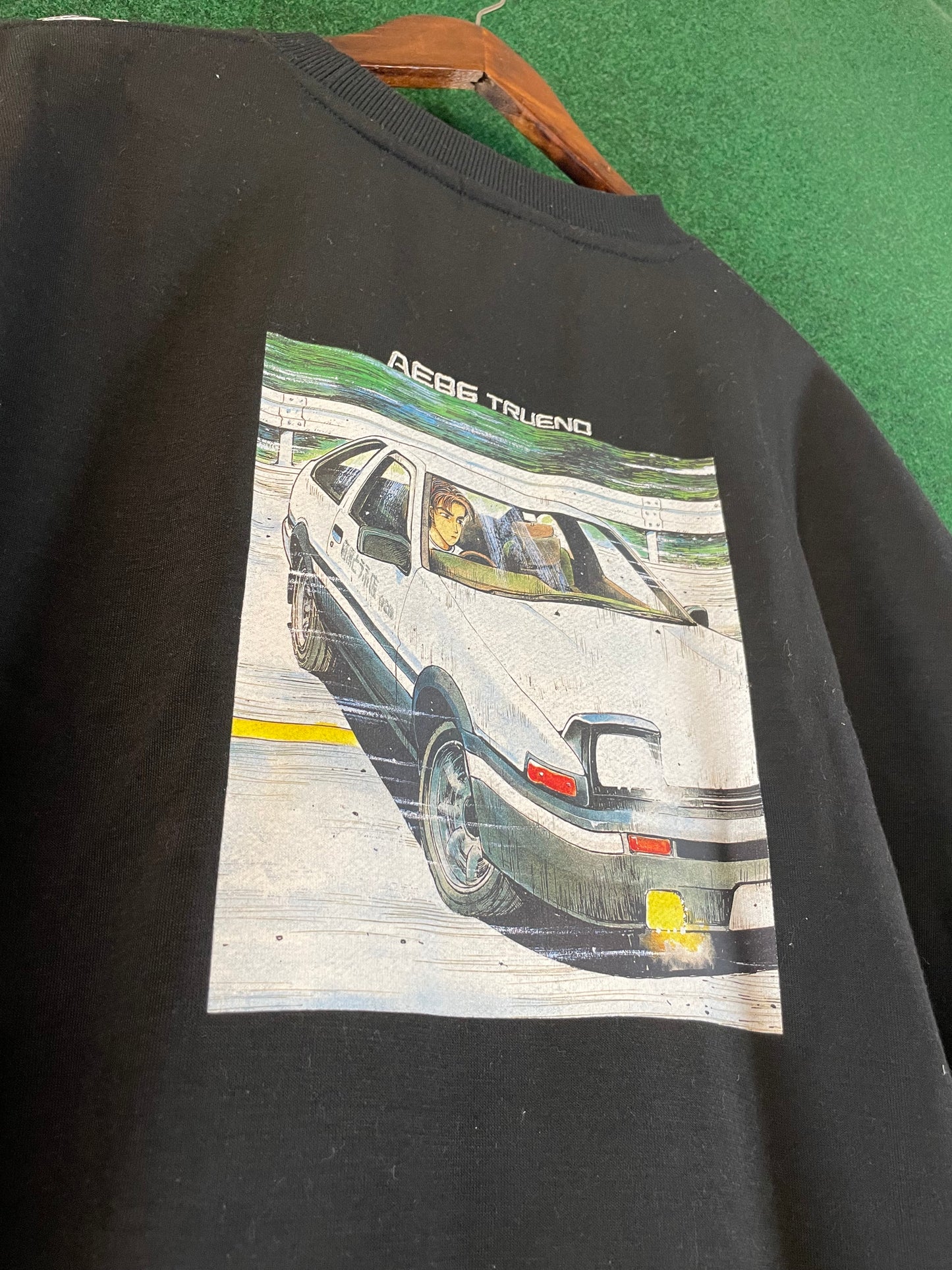 Initial D - 30th Anniversary Fujiwara Tofu Shop Toyota AE86 Black Sweatshirt (XL)