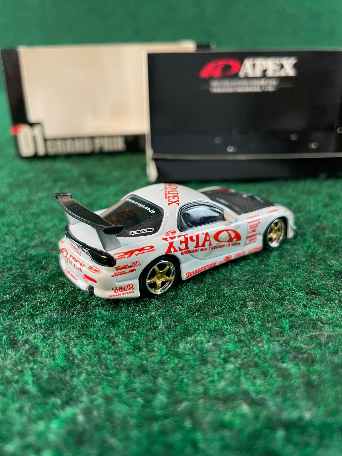 Hotworks 2002 D1GP A’PEX Youichi Imamura Mazda RX7 FD3S 1/64 Scale Diecast