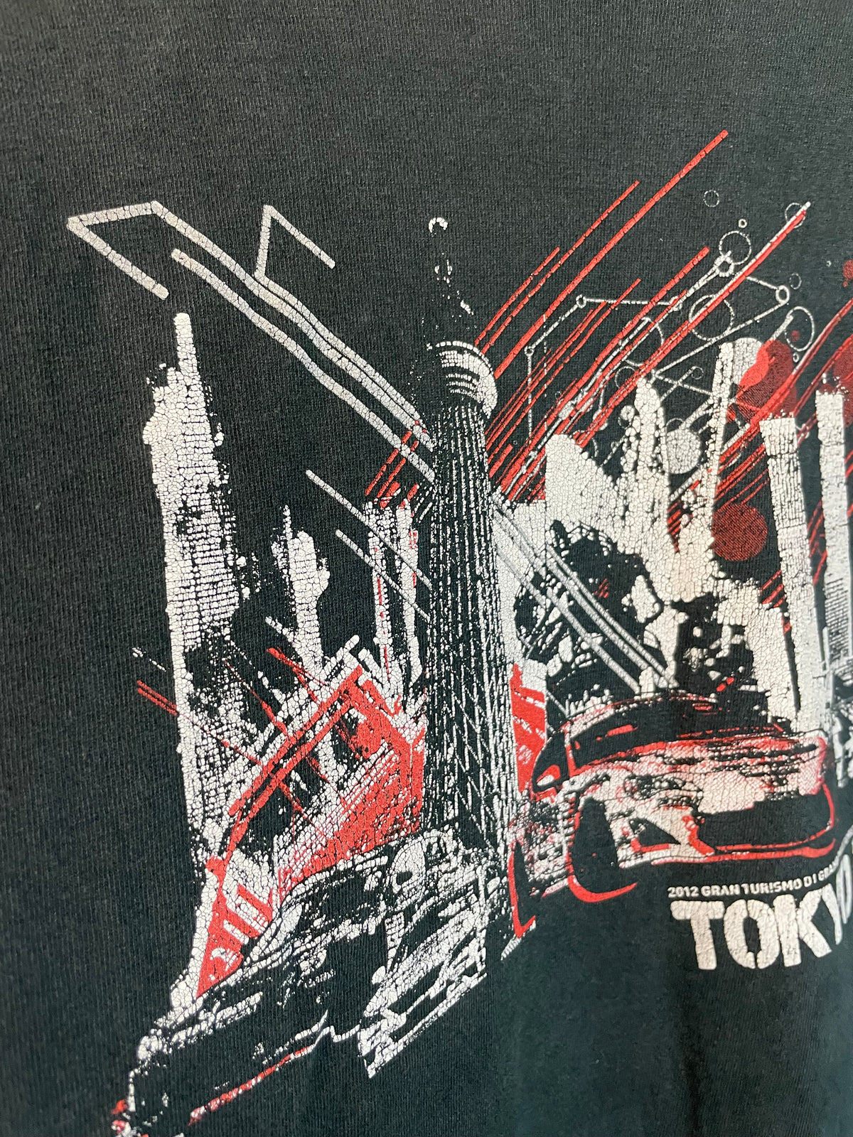 D1GP D1 Grand Prix 2012 Tokyo Drift in Odaiba T-shirt  - Black (XL)
