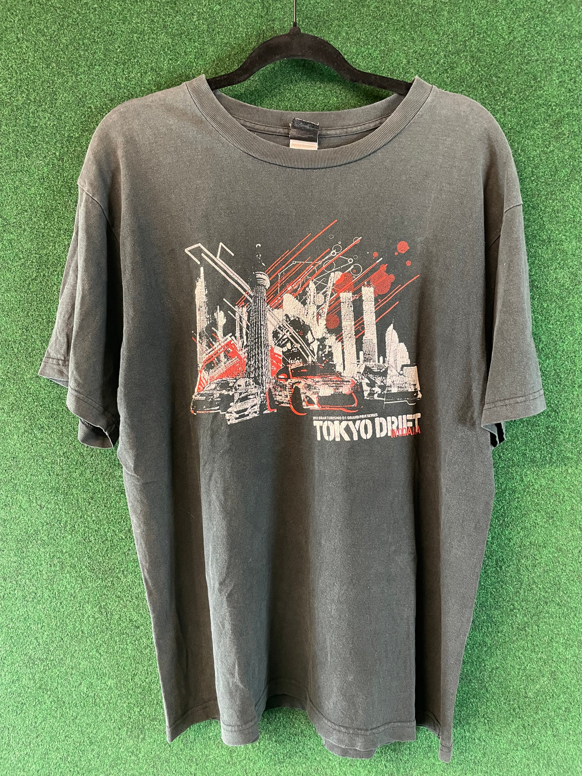 D1GP D1 Grand Prix 2012 Tokyo Drift in Odaiba T-shirt  - Black (XL)