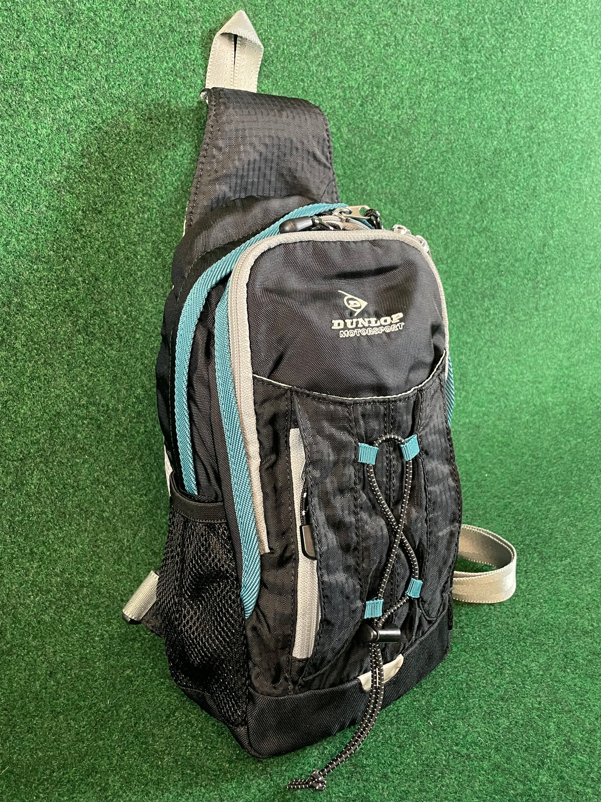 DUNLOP Motorsport - Black/Grey/Teal Mini Shoulder Messenger Travel Bag