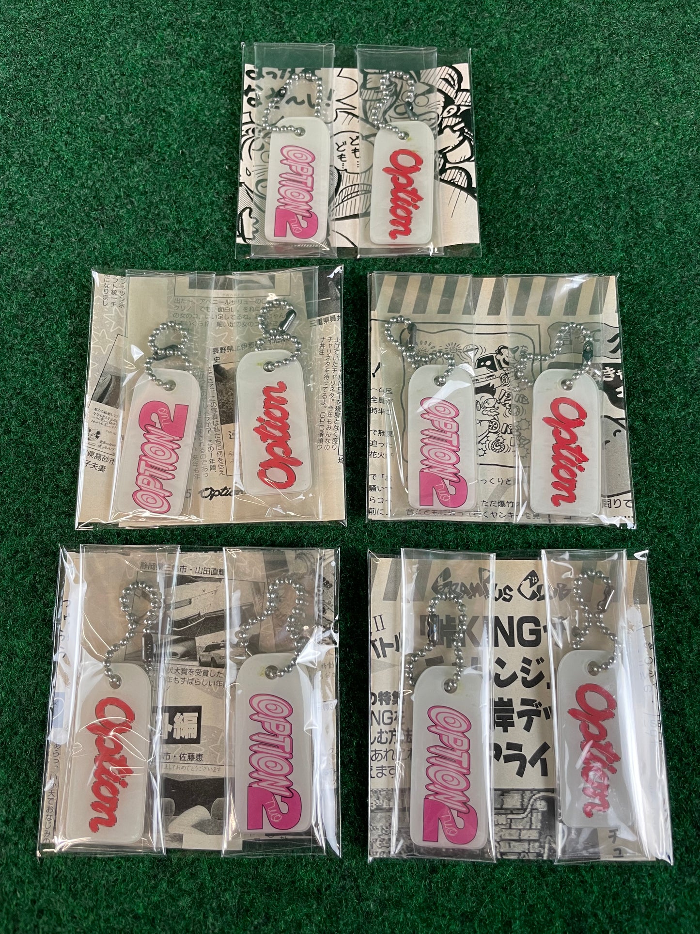 Option & Option2 Clear Flexible Logo Keychain Sets