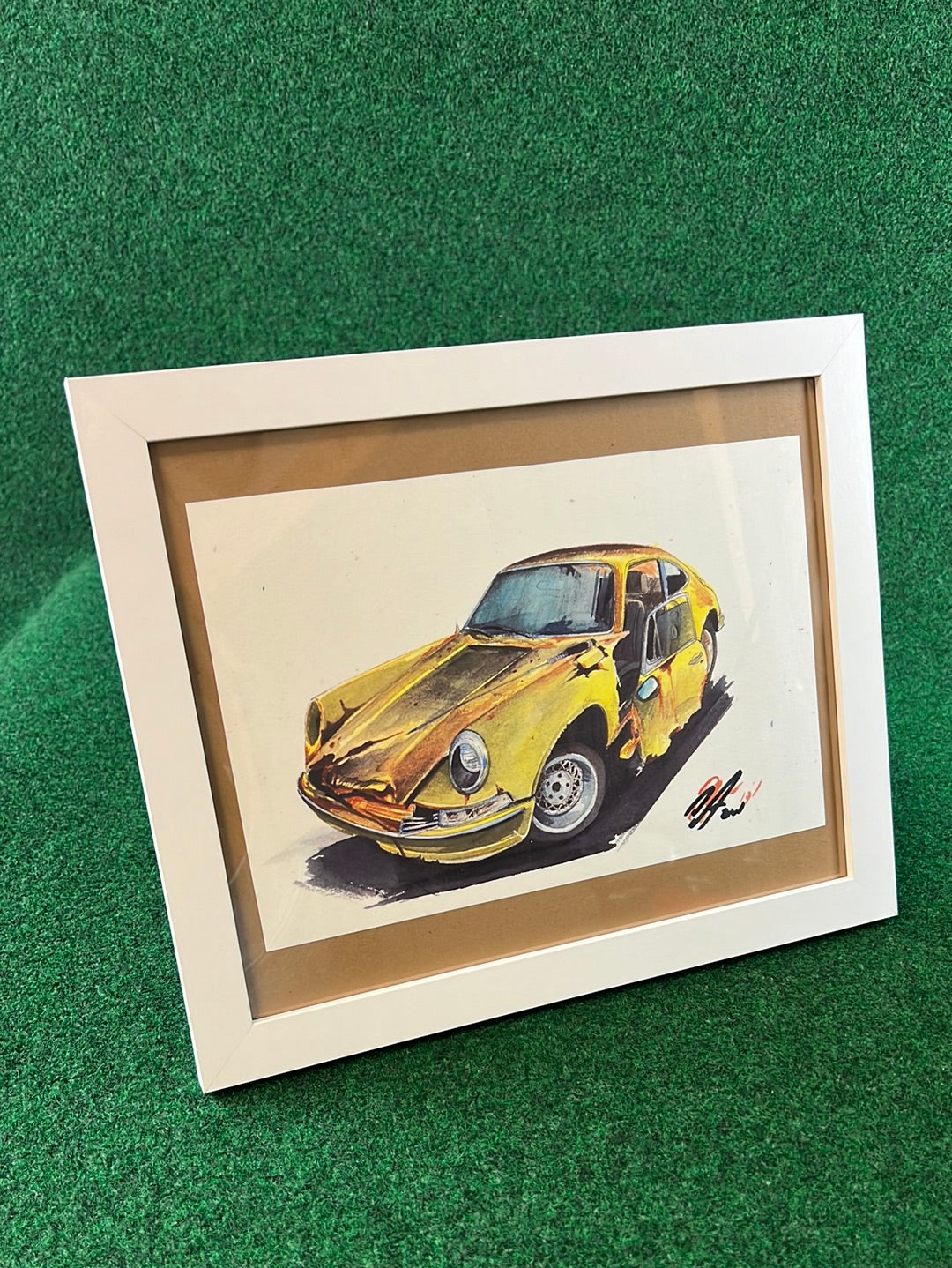 Junk Yard Rusty Yellow Porsche 912 - Framed Print