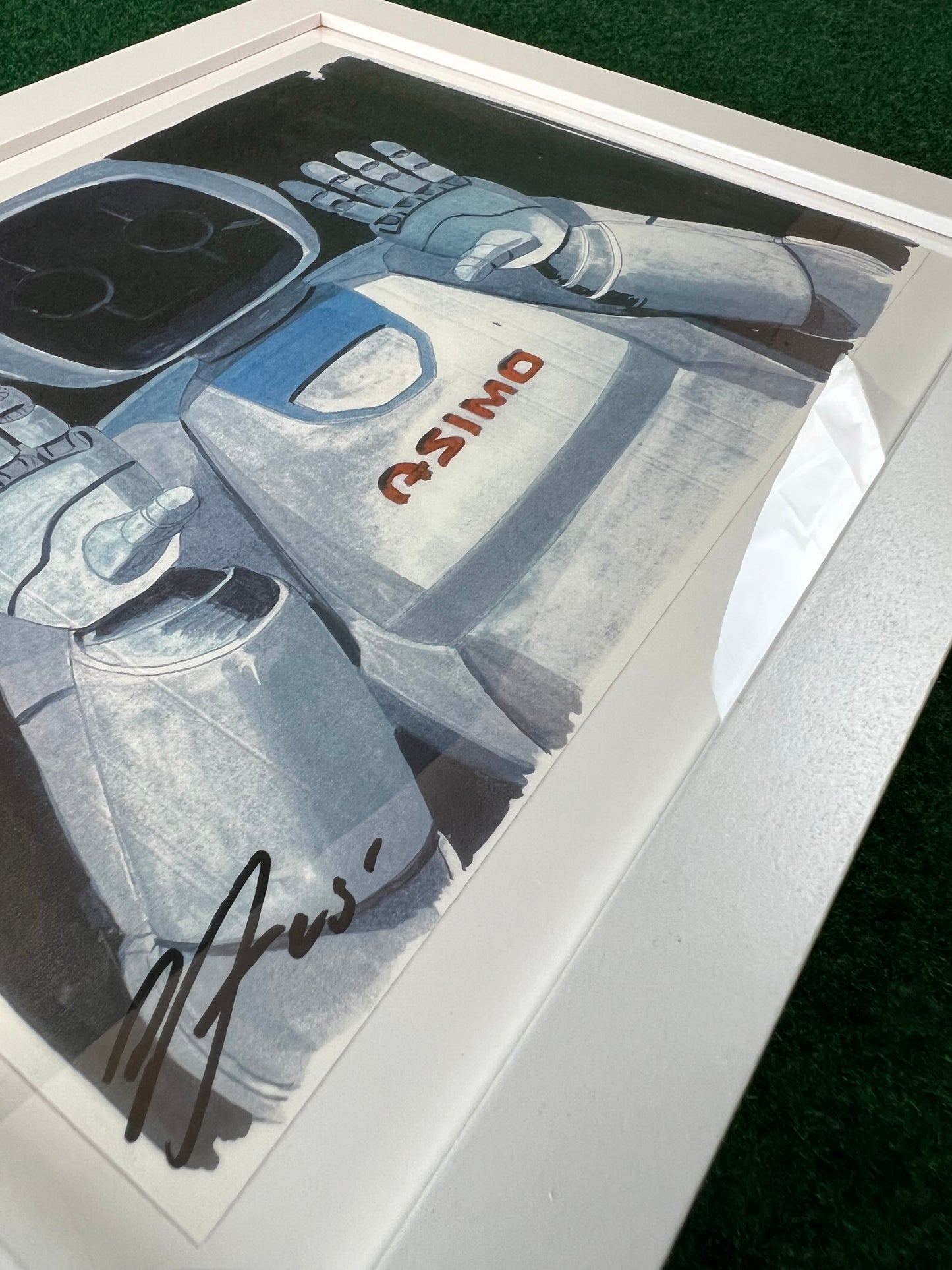 ASIMO Honda Robot Portrait Hand Drawn, Watercolor Painted & Signed Print