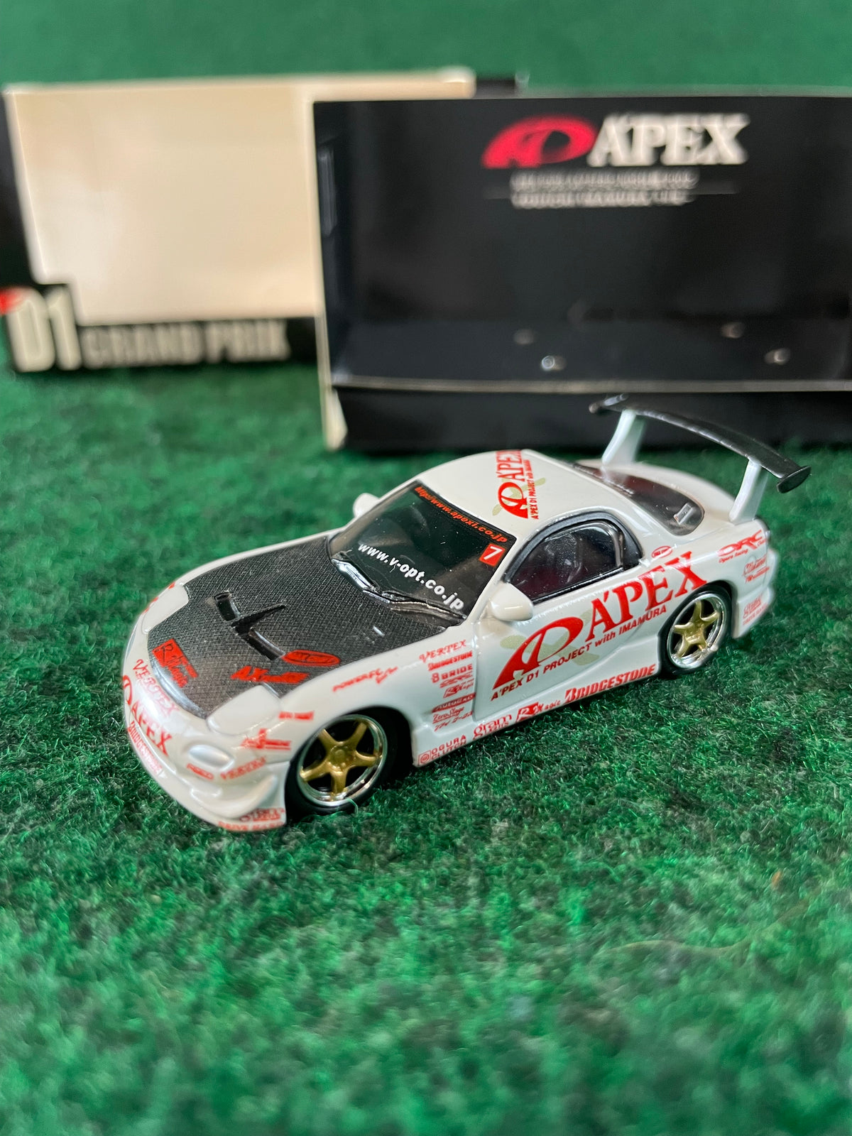 Hotworks 2002 D1GP A’PEX Youichi Imamura Mazda RX7 FD3S 1/64 Scale Diecast