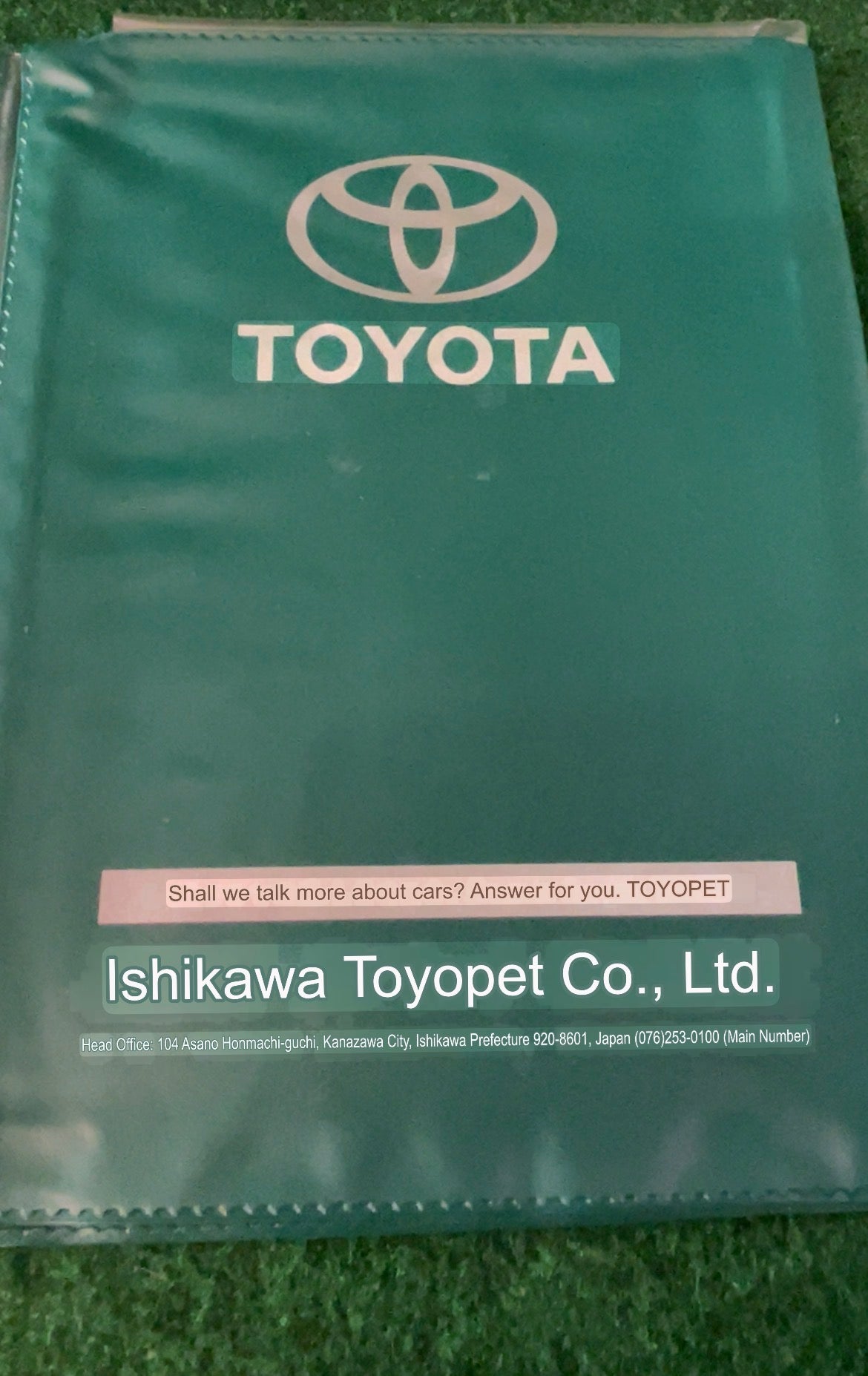 Ishikawa Toyopet Toyota - Japanese Dealership Document Folder Case