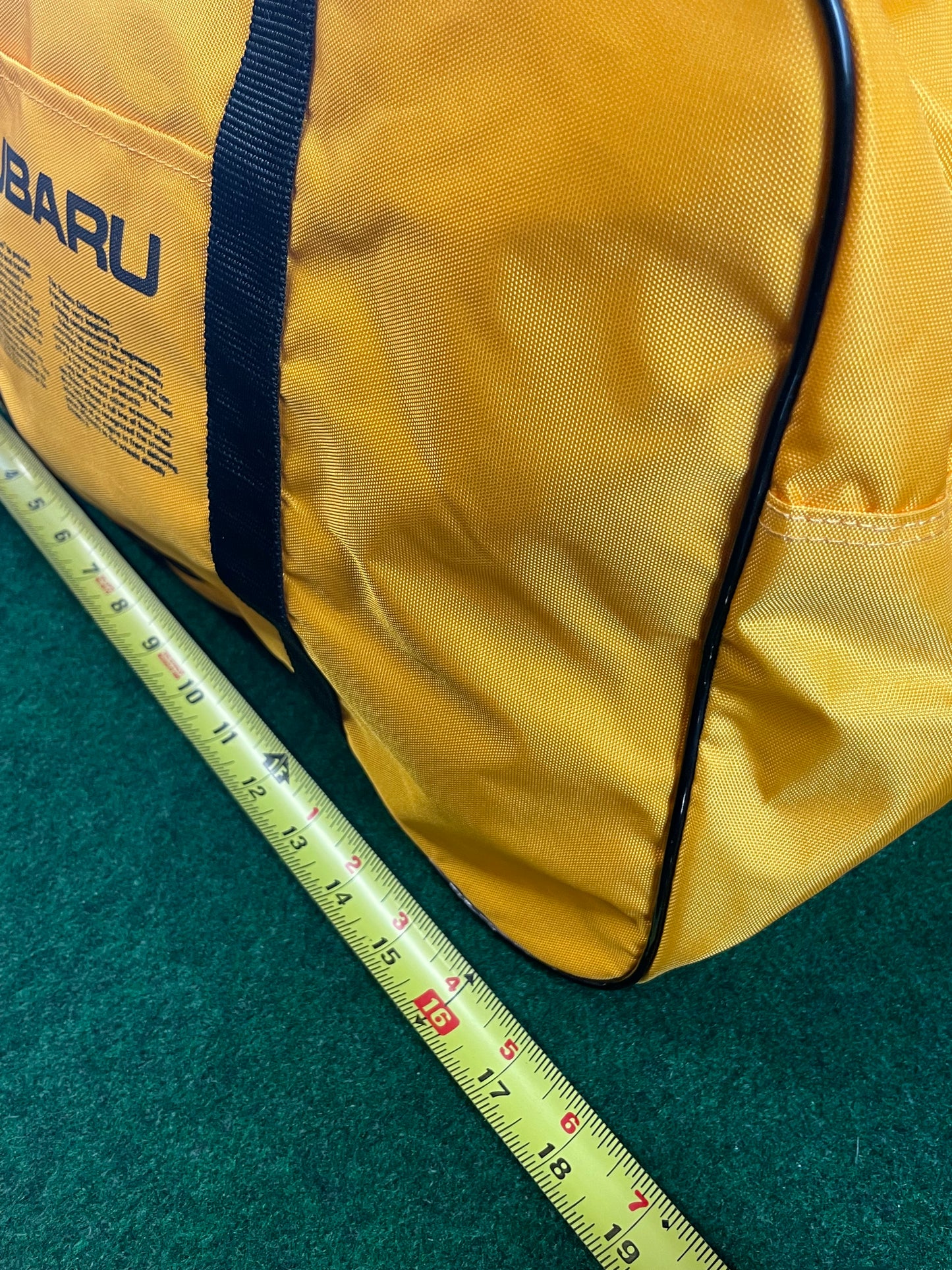 SUBARU - Vintage Original Fuji Gunma Seikyo Japanese Dealership Yellow Duffle Travel Bag