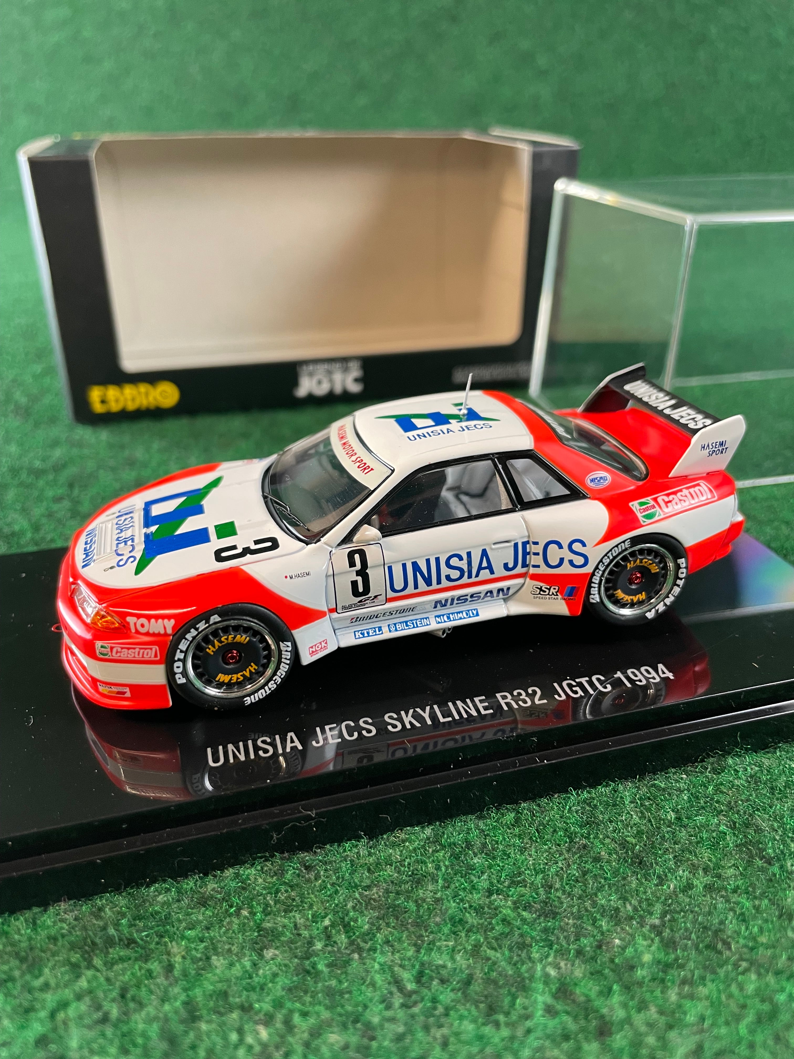 ミニカー EBBRO UNISIA JECS SKYLINE R32 JGTC 1994 EBBRO Legends of JGTC - 1994 Unisia JECS Nissan Skyline R32 GTR 1