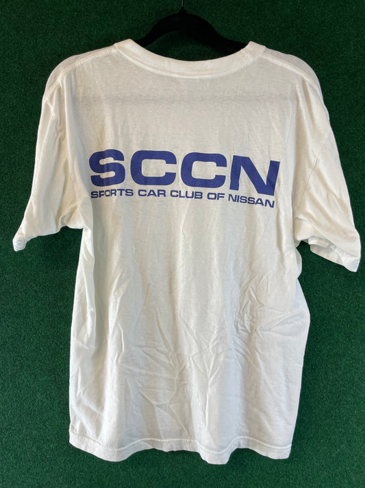 SCCN - Sports Car Club of Nissan Vintage White T-Shirt