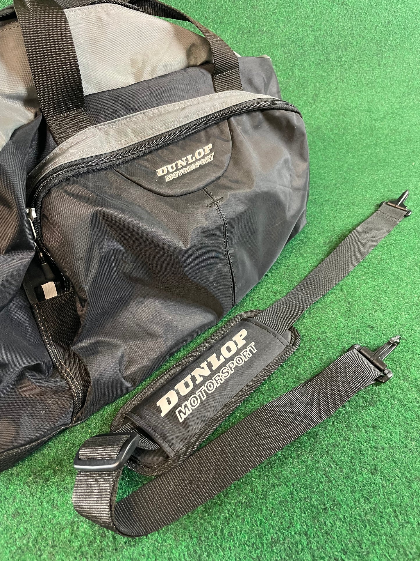 DUNLOP Motor Sport - Black & Grey Duffel Travel Bag