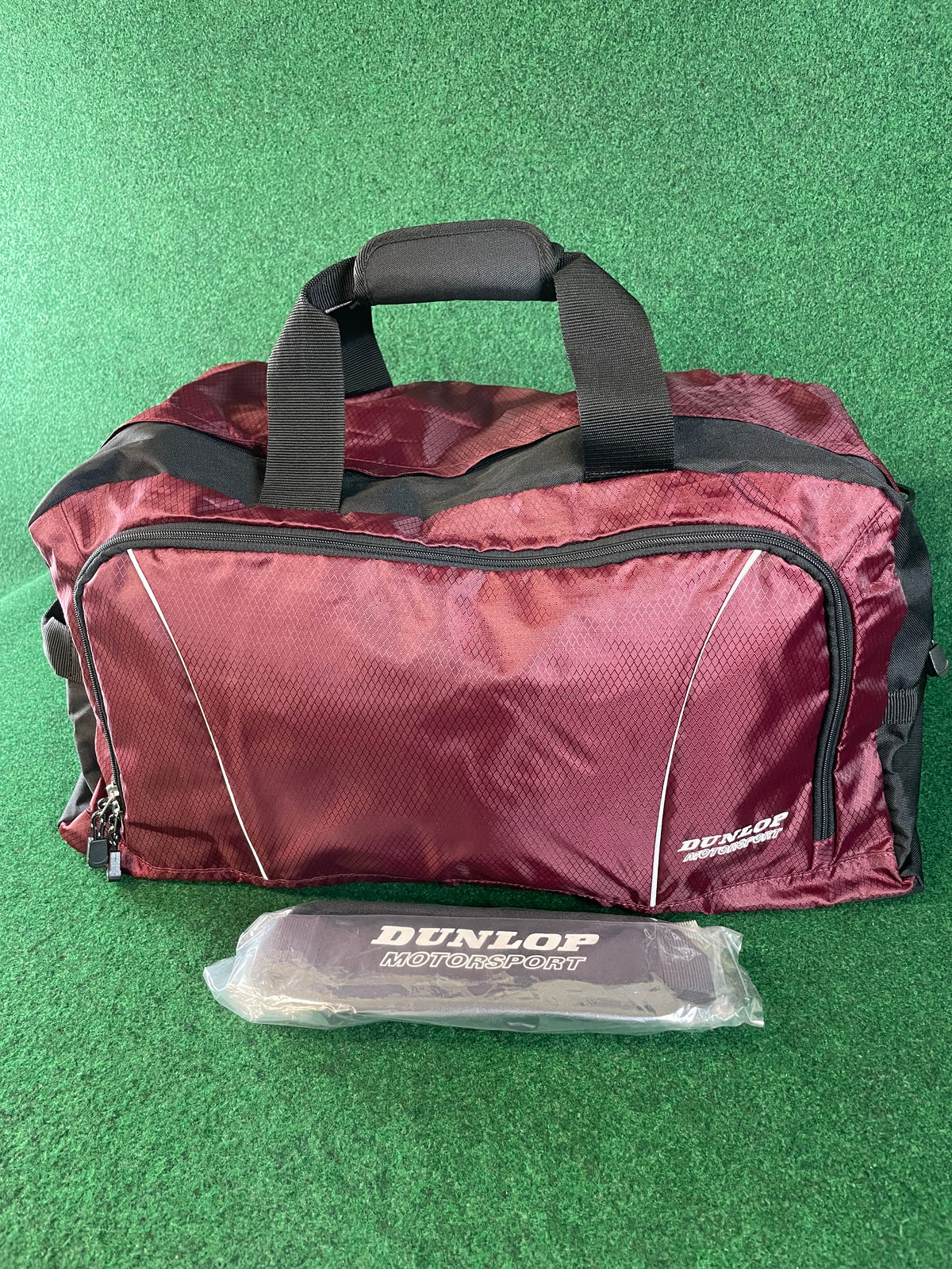 DUNLOP Motorsport - Dark Red & Black Duffle Travel Bag