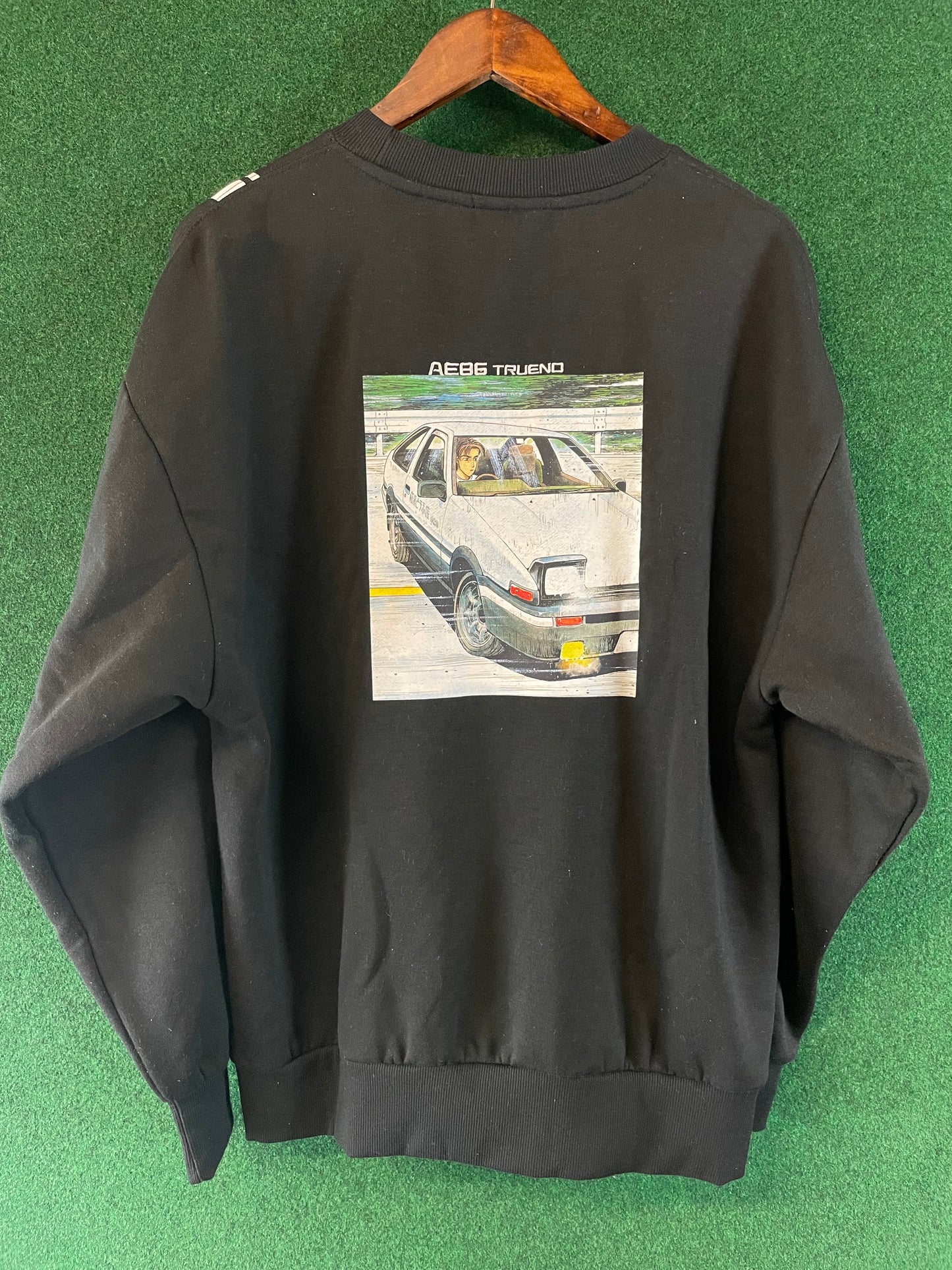Initial D - 30th Anniversary Fujiwara Tofu Shop Toyota AE86 Black Sweatshirt (XL)