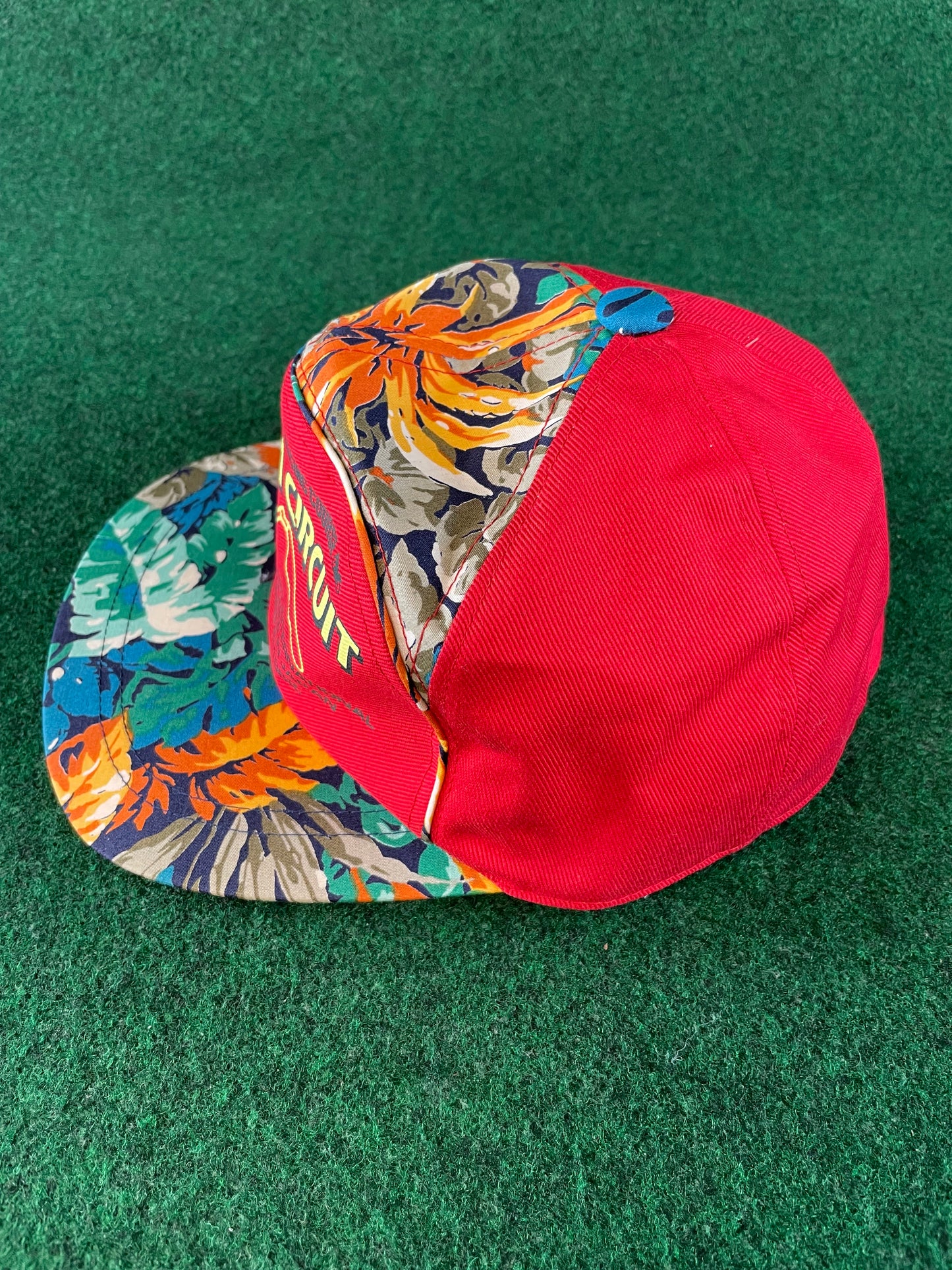 Suzuka Circuit - International Racing Course Vintage Adjustable 7-Panel Tropical Floral Hat