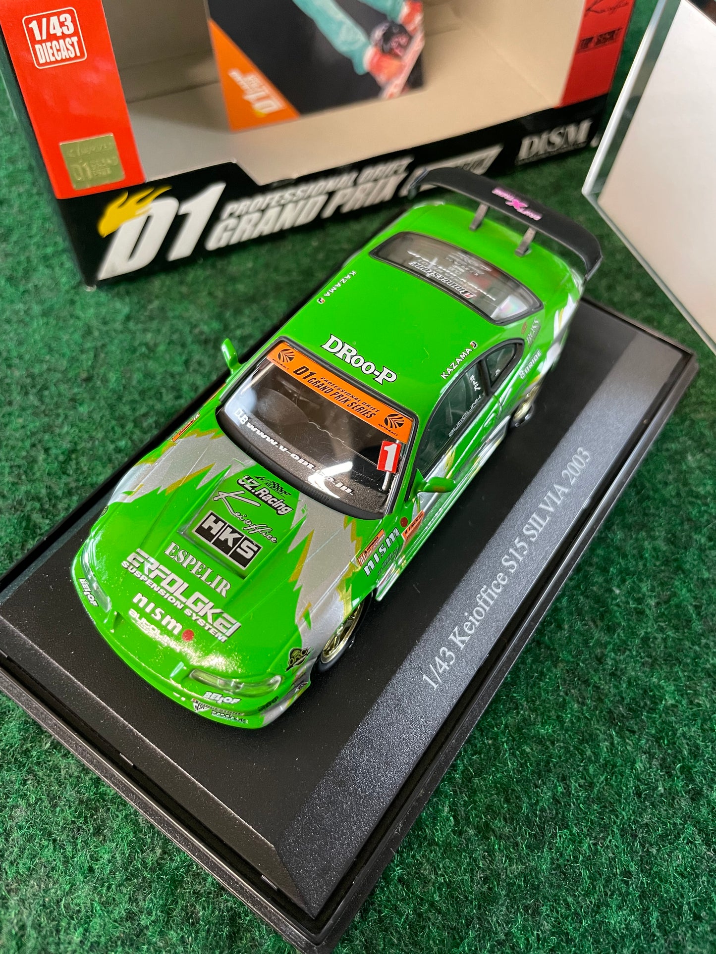 DISM D1 Grand Prix Memorial - 2003 Kei Office Nissan Silvia S15 #1 Car 1/43 Scale Diecast